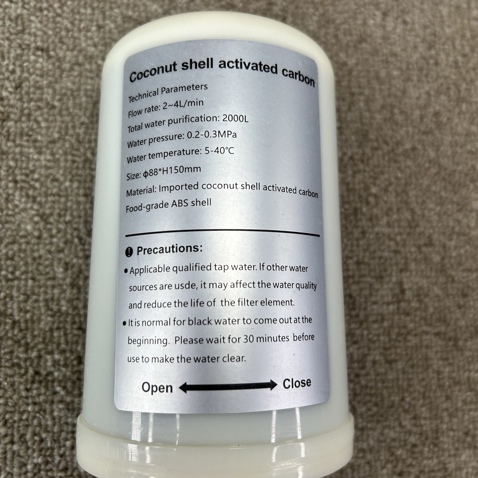 Replacement Water Ionizer Filter No Box Coconut Shell Activated Carbon Leveluk
