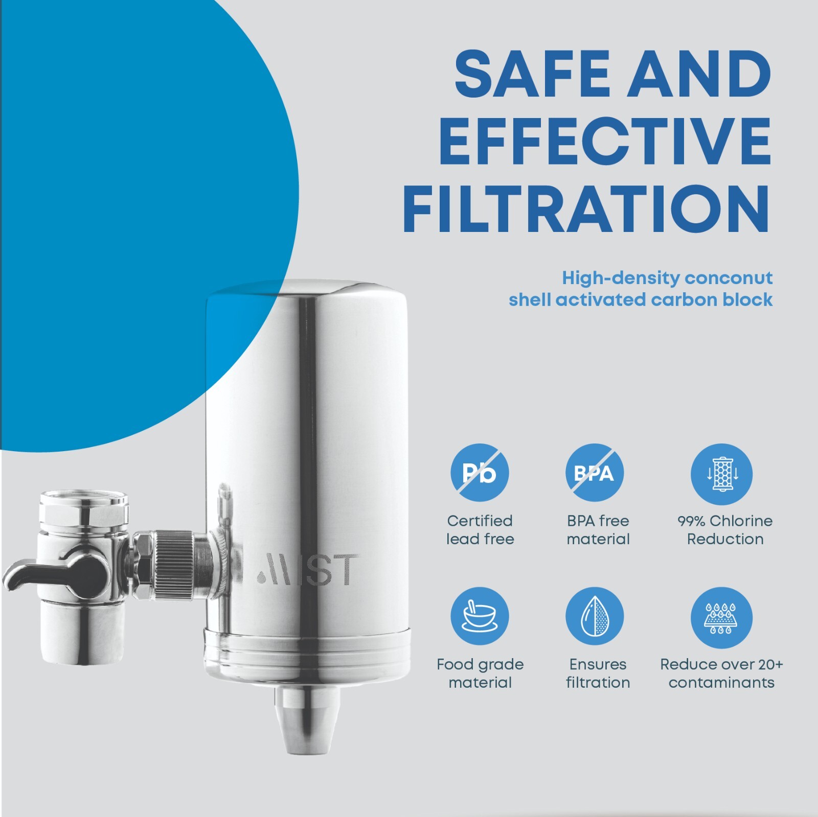 Mist Stainless Steel Activated Carbon Fiber Faucet Filtration System