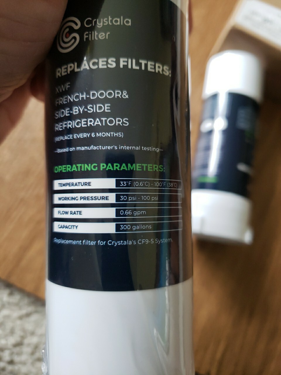 Crystala Filters 4 Pack Replaces Filters XWF, French Door & Side-by-side CF9 New