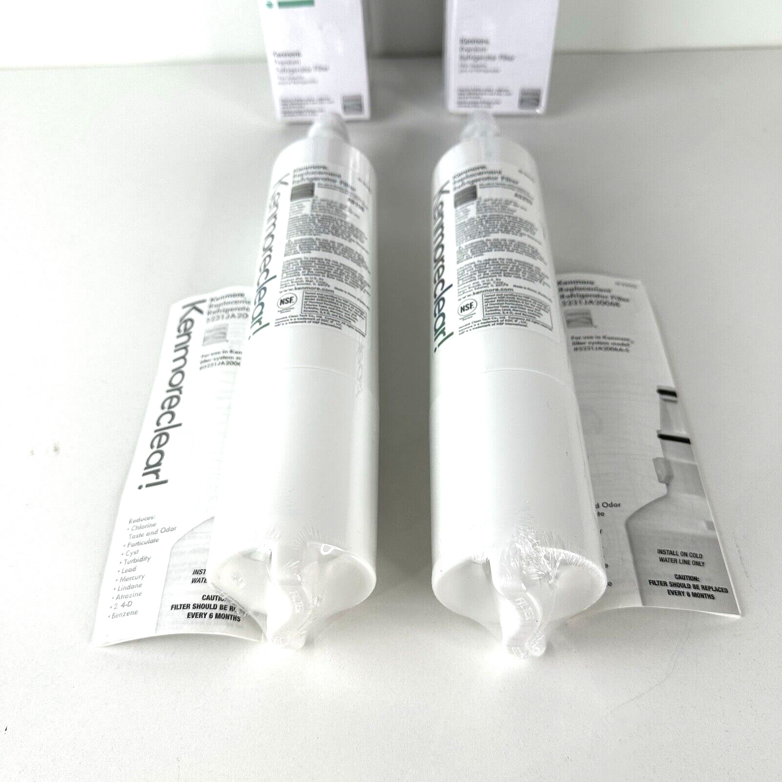 Two New Kenmore OEM Clear 46-9990 Premium Refrigerator Filter Sealed 469990