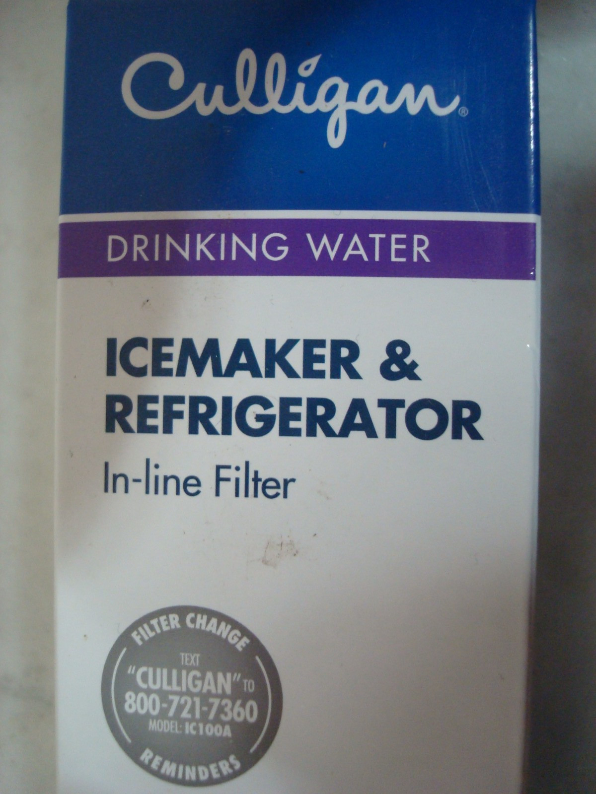 Culligan IC-100A Icemaker & Refrigerator BASIC In-Line Water Filter Cartridge