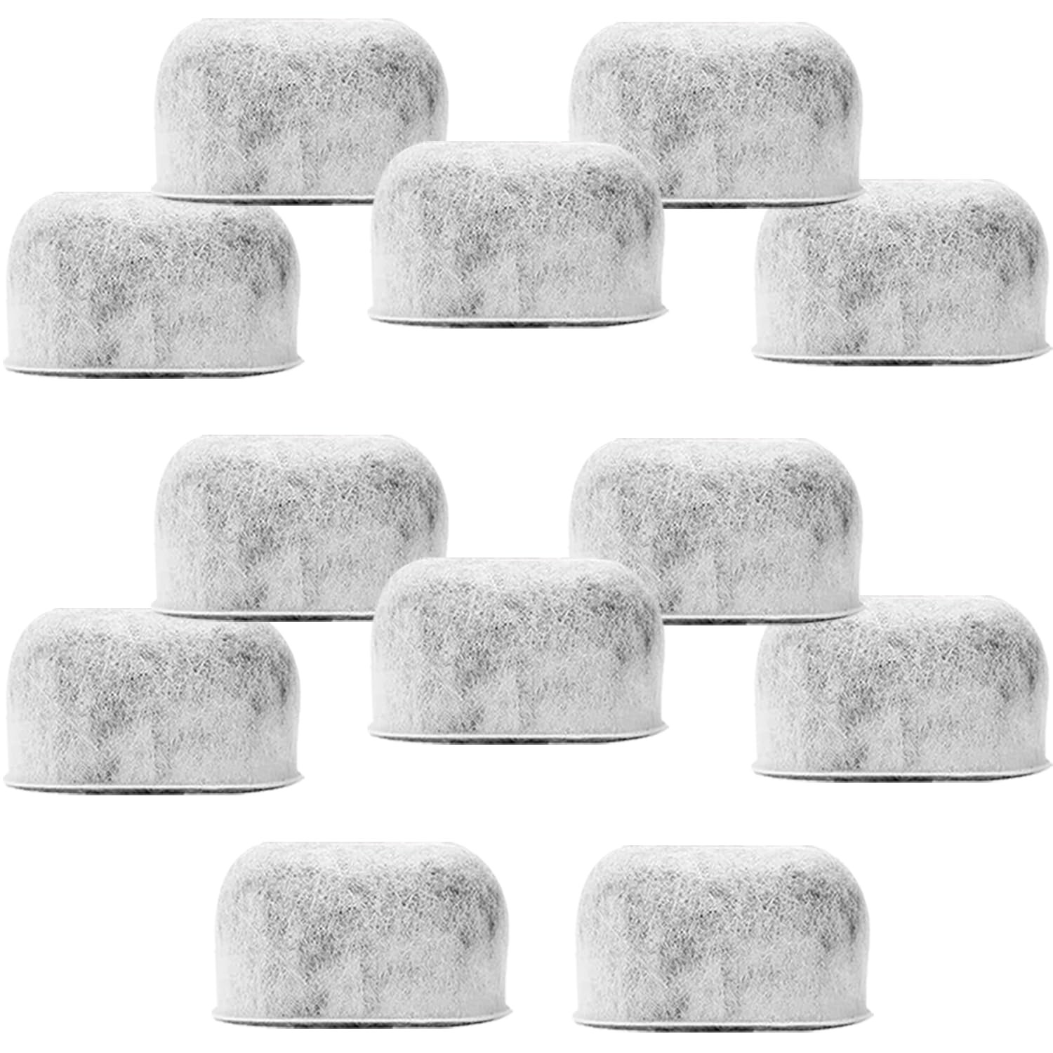 Pack of 12 Replacement Charcoal Water Filters for Keurig and Large, White