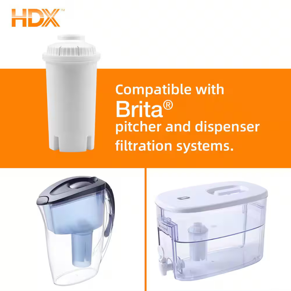 HDX Water Pitcher Replacement Water Filter Cartridges BPA Free 8-Pack