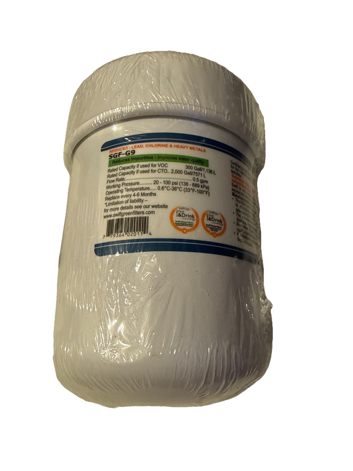 Swift Green Filters SGF G9 Replacement Refrigerator Water Filter GE MWF New
