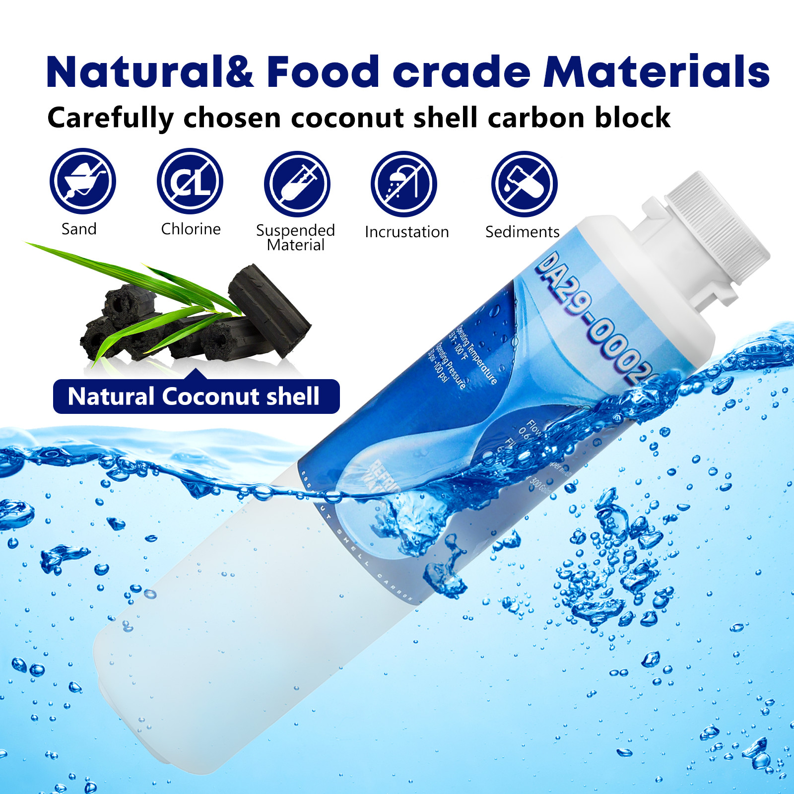 4 Pack Replacement Water Filter Compatible with Samsung DA29-00020B, HAF-CIN/EXP