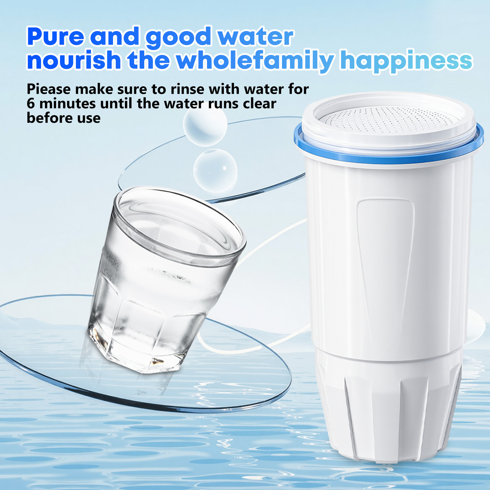6x DNRISI Water Filter Replacement for Zero Water ZR-017, ZR-001 ZR-004 ZP-006