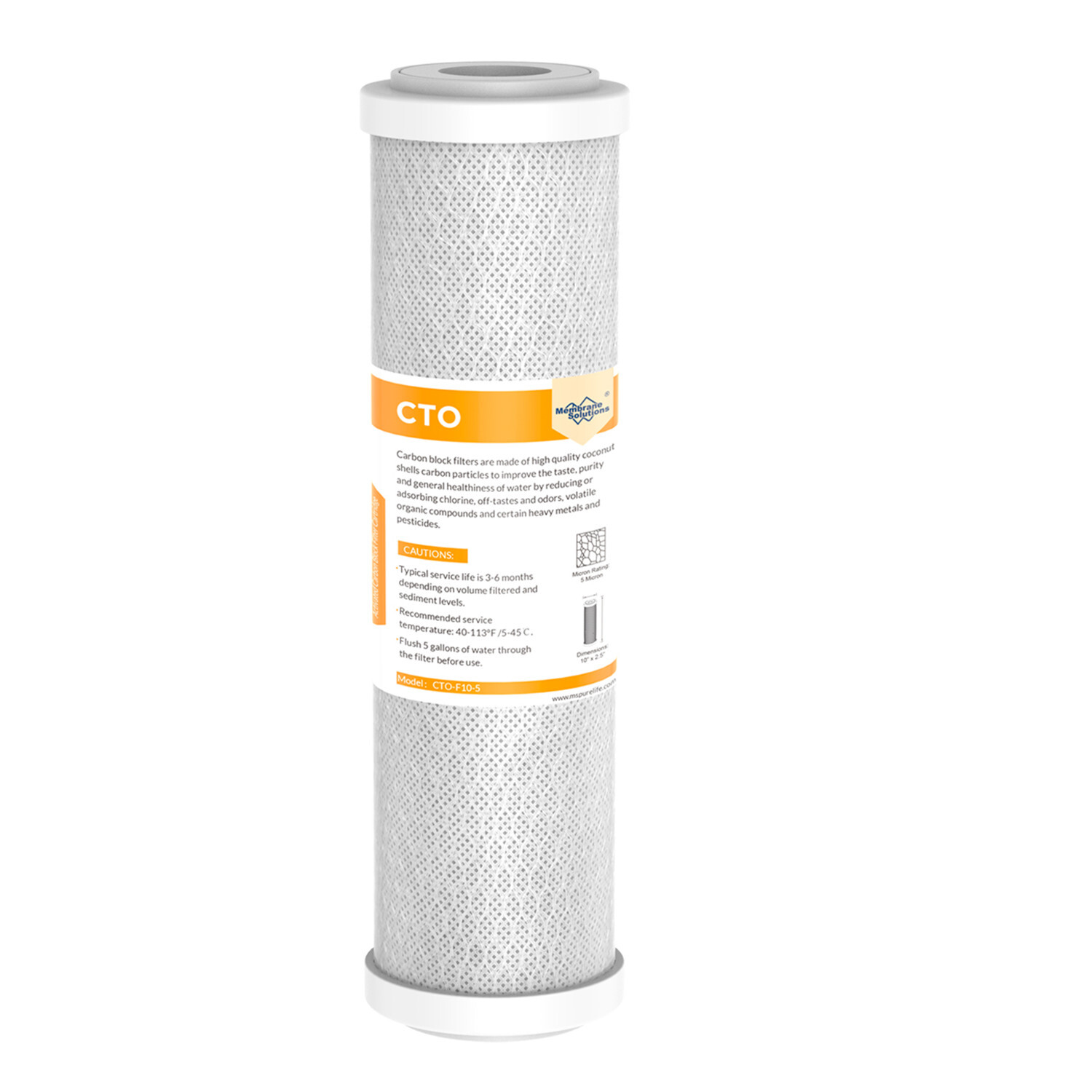 10 Inch Whole House Water Filter Housing 10″ x2.5″ Carbon Filtration Cartridge
