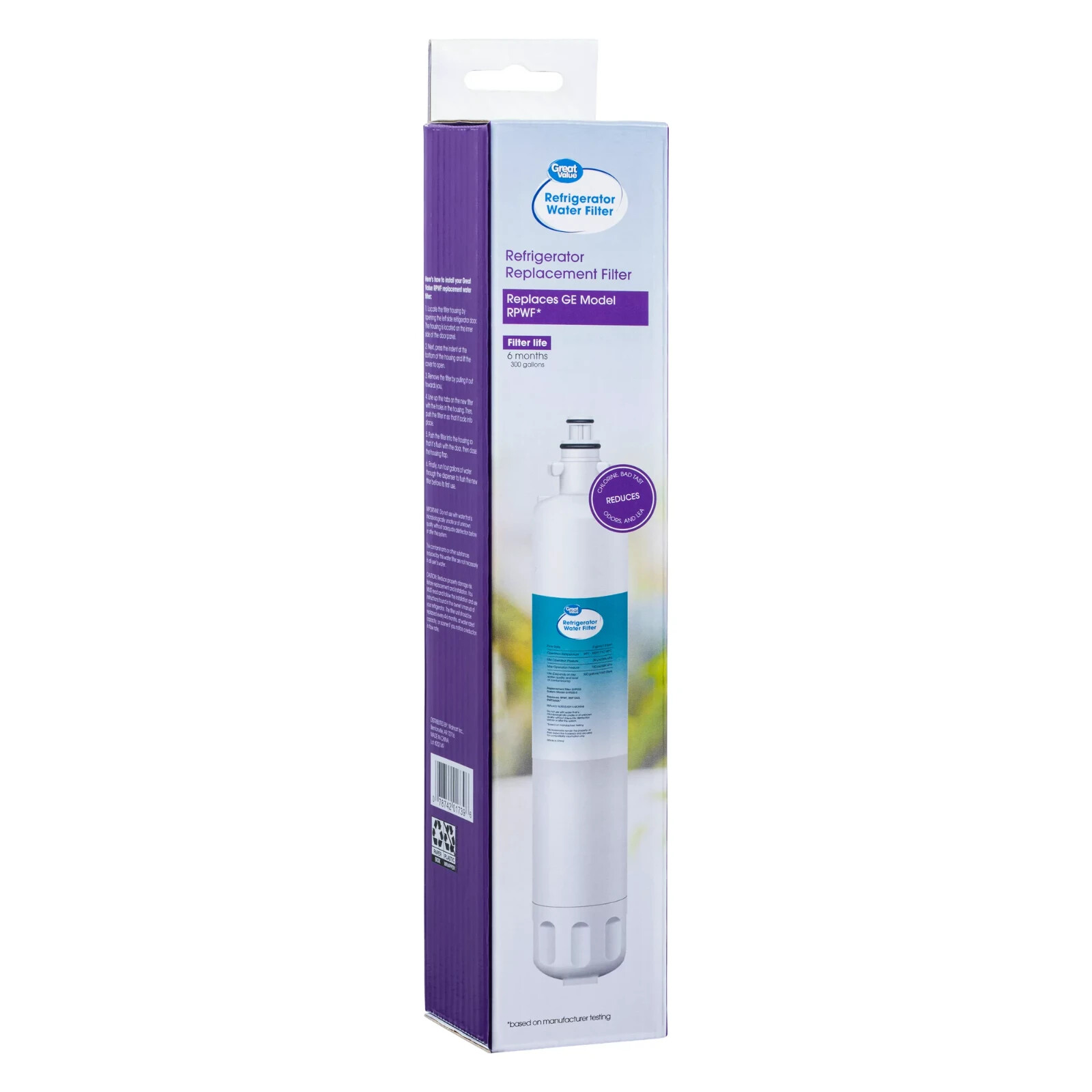 Great Value Refrigerator Replacement Filter for GE Model RPWF 1 Count Brand New
