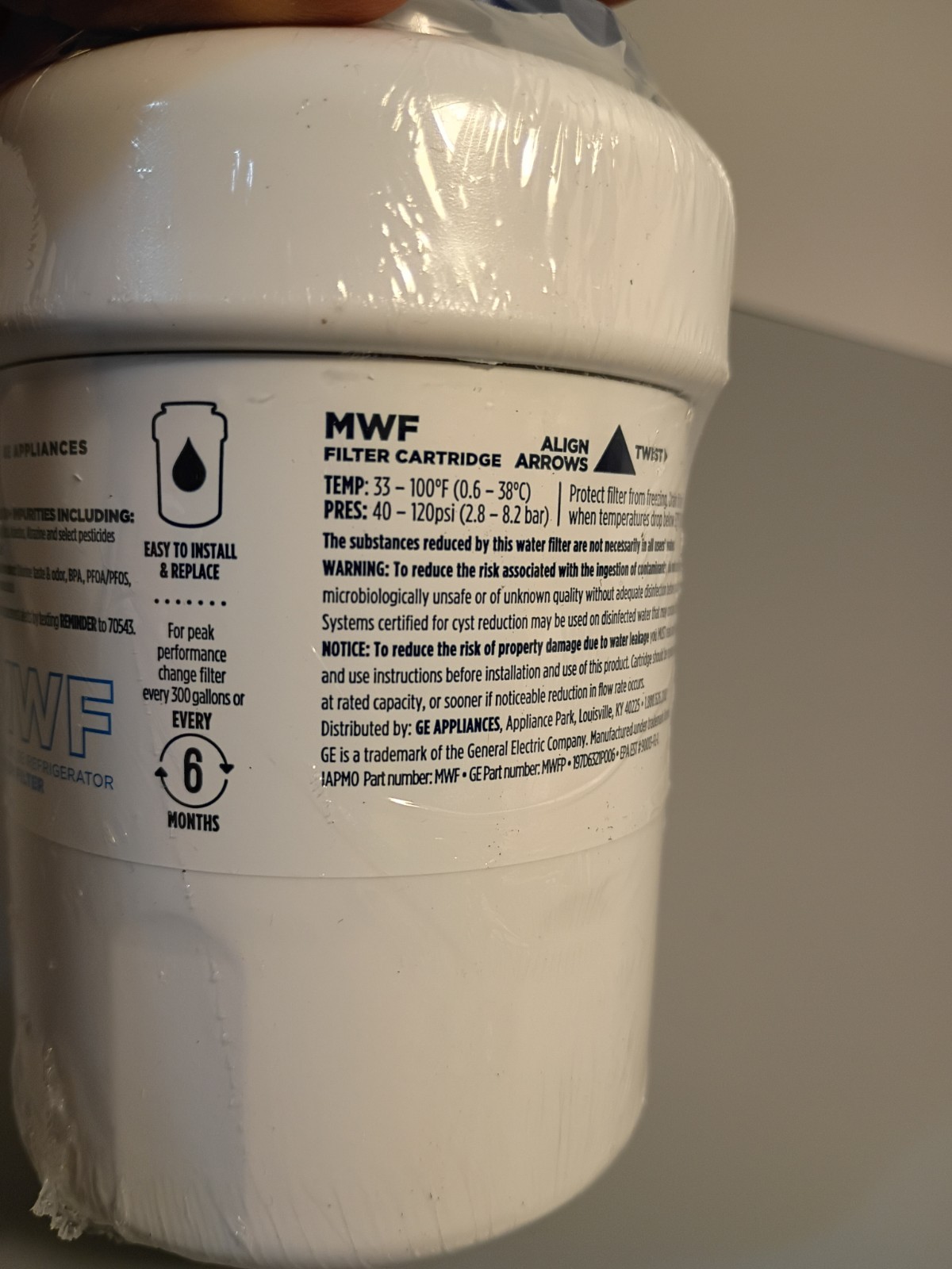 Genuine GE MWF Refrigerator Water Filter 6 Months 300 Gallons NEW SEALED