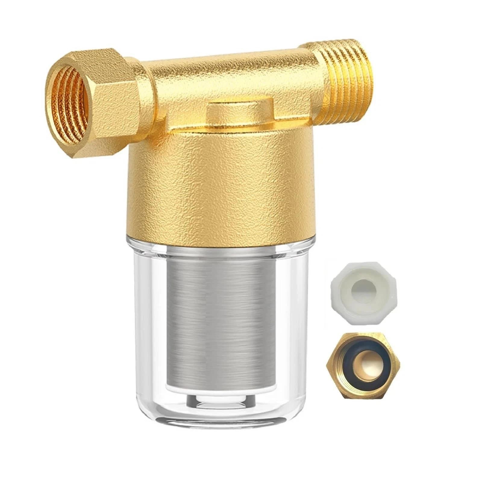 Brass Sediment Filter for Water Heater 40 Micron Reusable 1/2 3/4 Inch Strainer