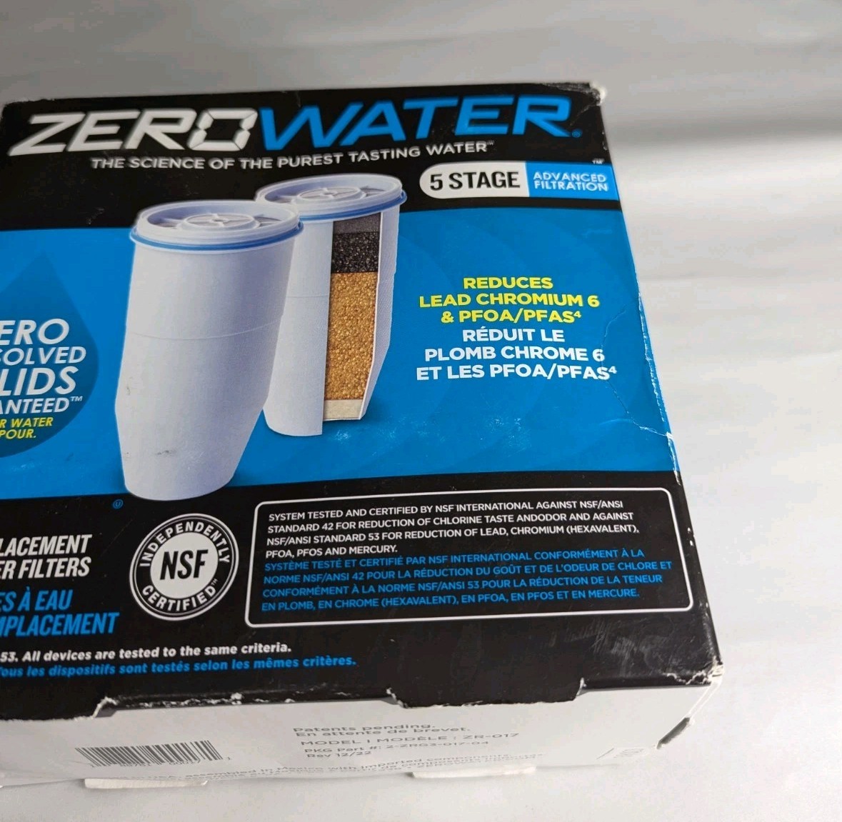 Zero Water 5 Stage Advanced Filtration 2 Pack Replacement Water Filters ZR-017