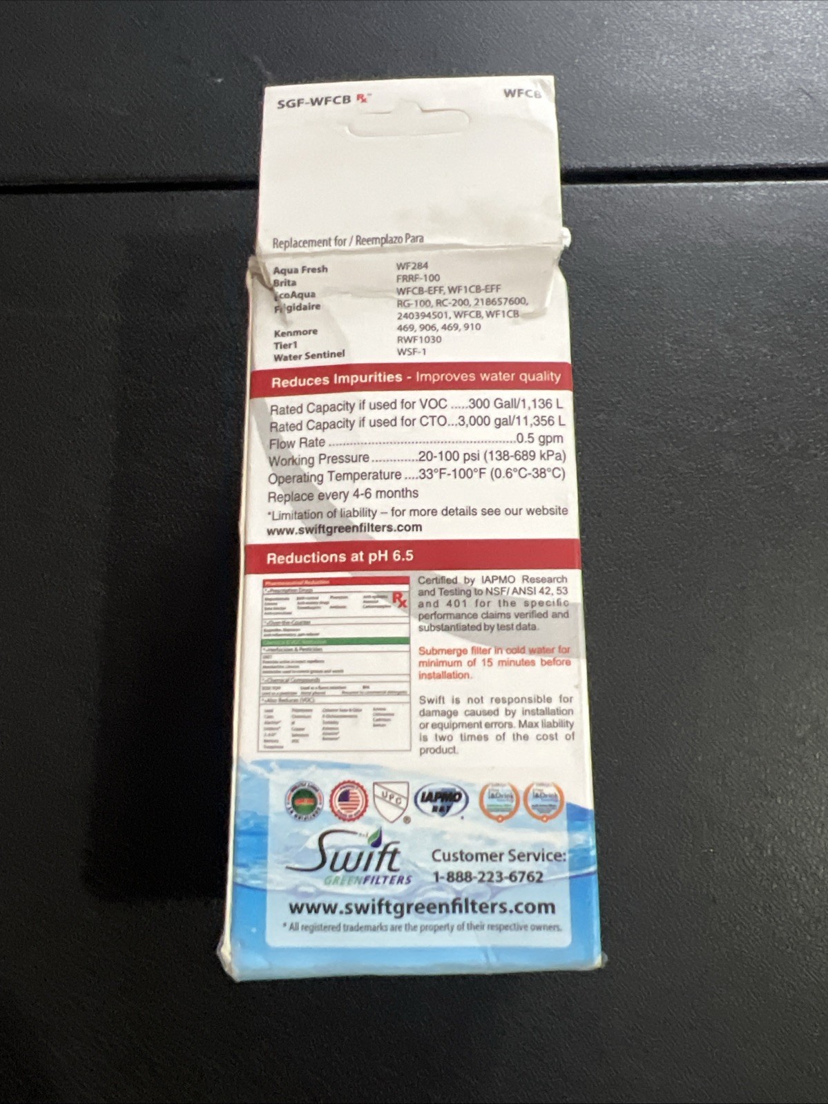 New SWIFT Green Filters WFCB-SW Refrigerator Water Filter For WFCB 469 906 910