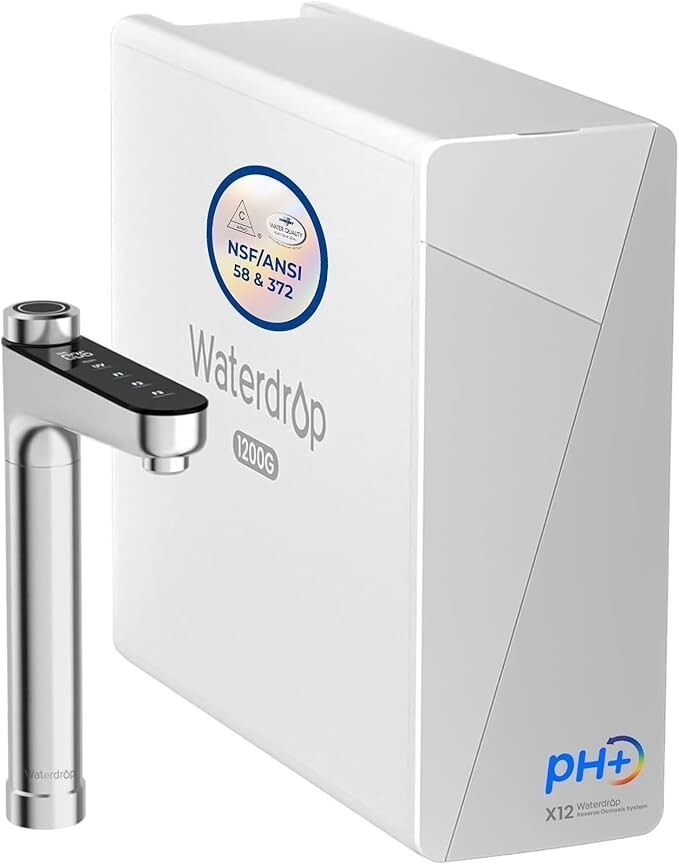 Waterdrop X12 Alkaline Mineral Reverse Osmosis System, NSF/ANSI 58&372 Certified