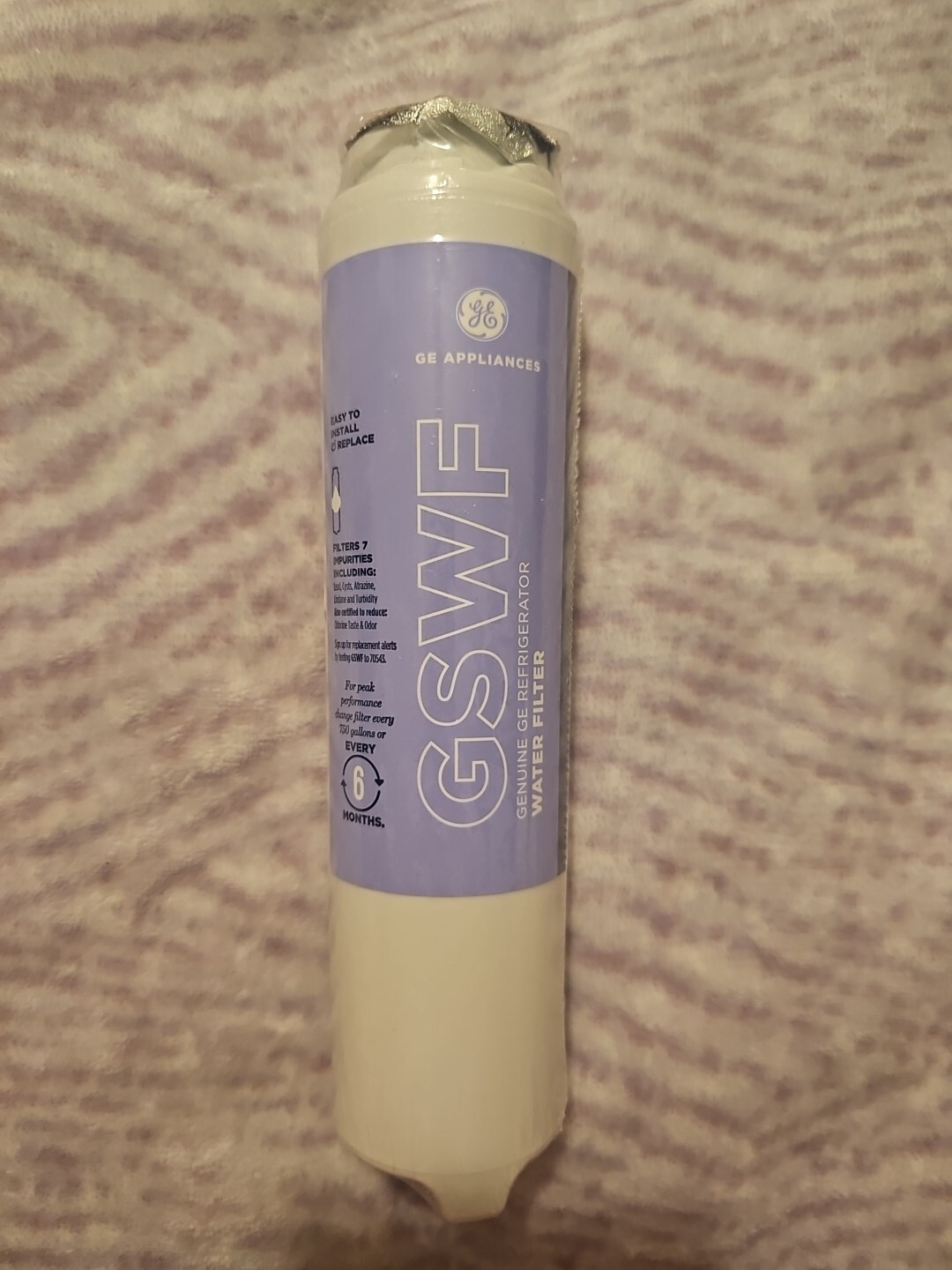 New/Sealed GE GSWF Refrigerator Water Filter, White, Made In Taiwan, Free Ship