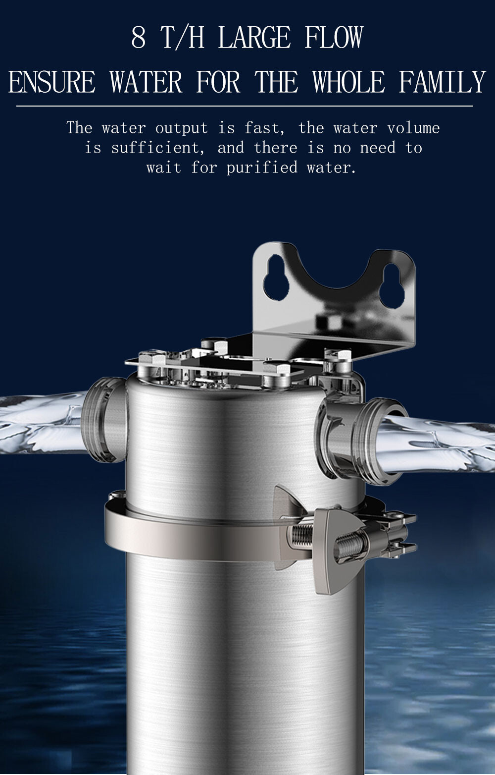 Stainless Steel High Flow Front Filter 1in Inlet Whole House Water Purification
