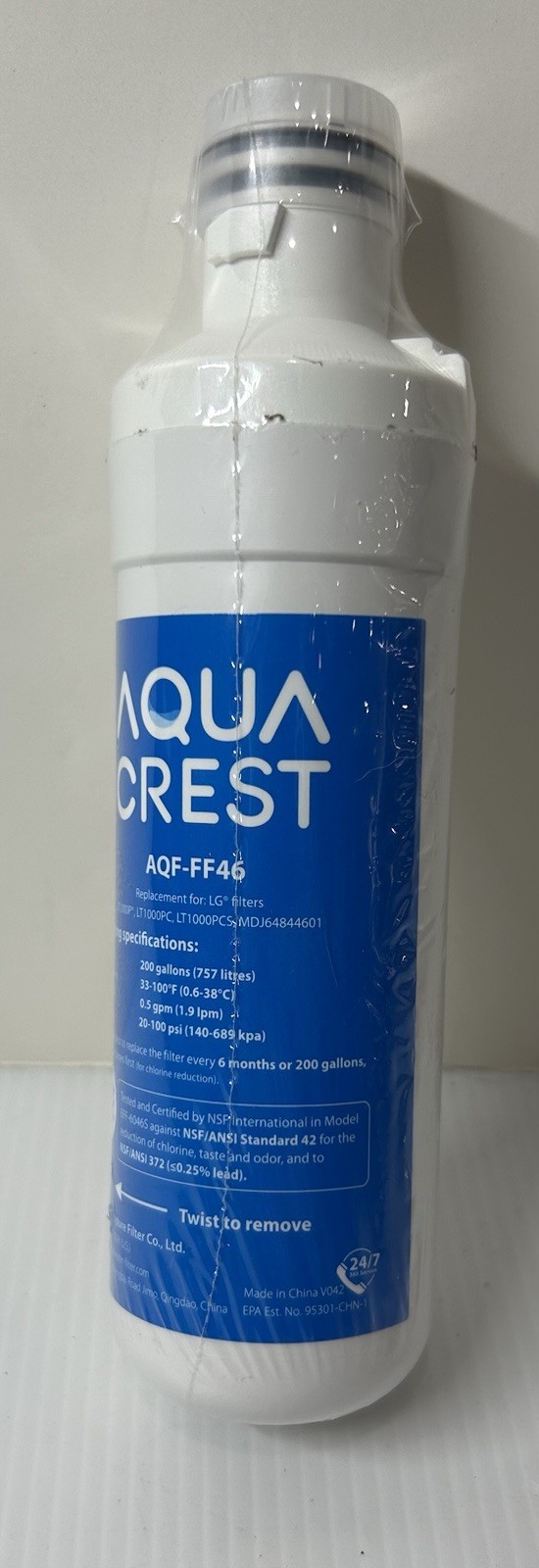 Aqua Crest AQF-FF46 Refrigerator Water Filter New Sealed