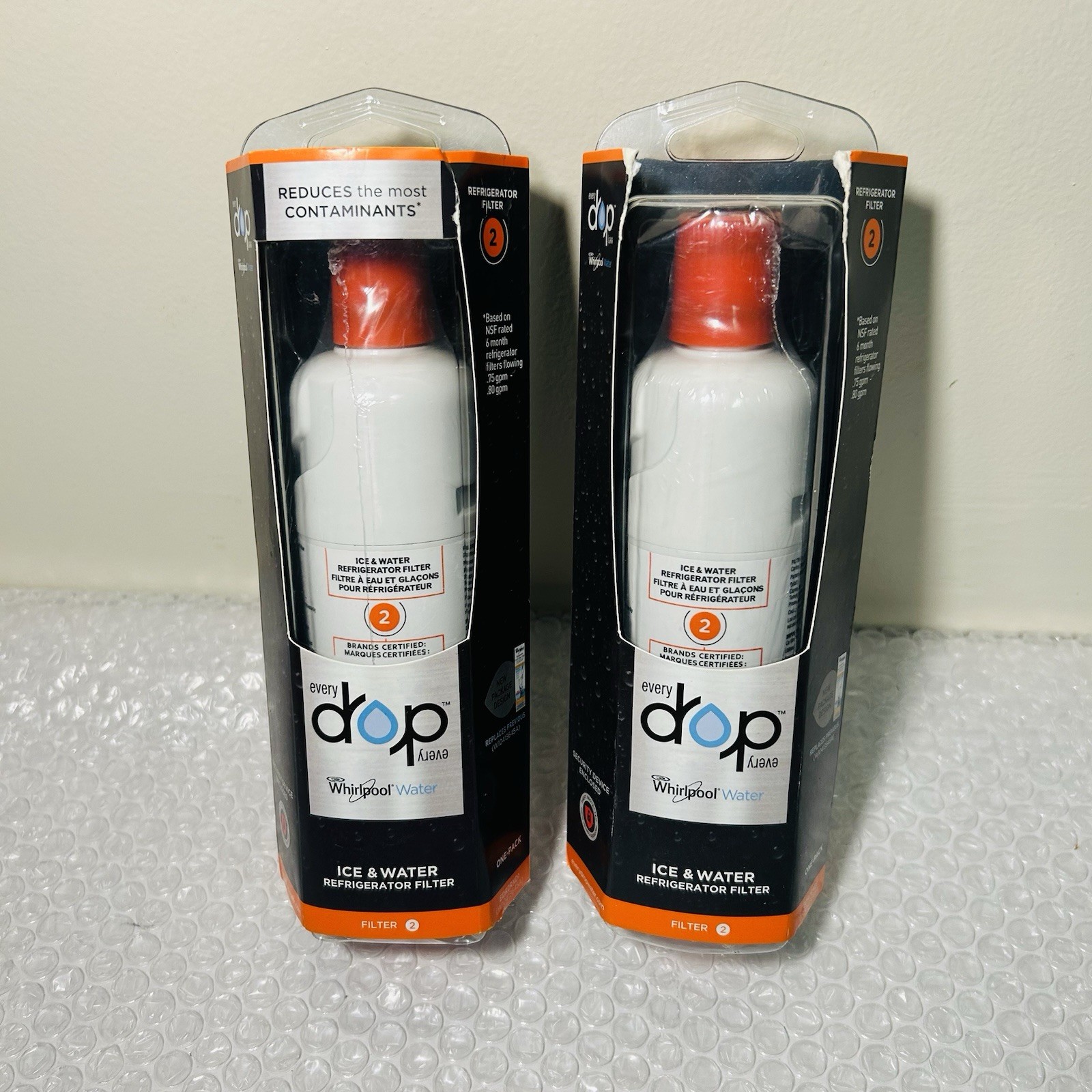 EveryDrop 2 Ice And Water Refrigerator Water Filter ΕDR2RXD1 Lot 2 Pack NEW