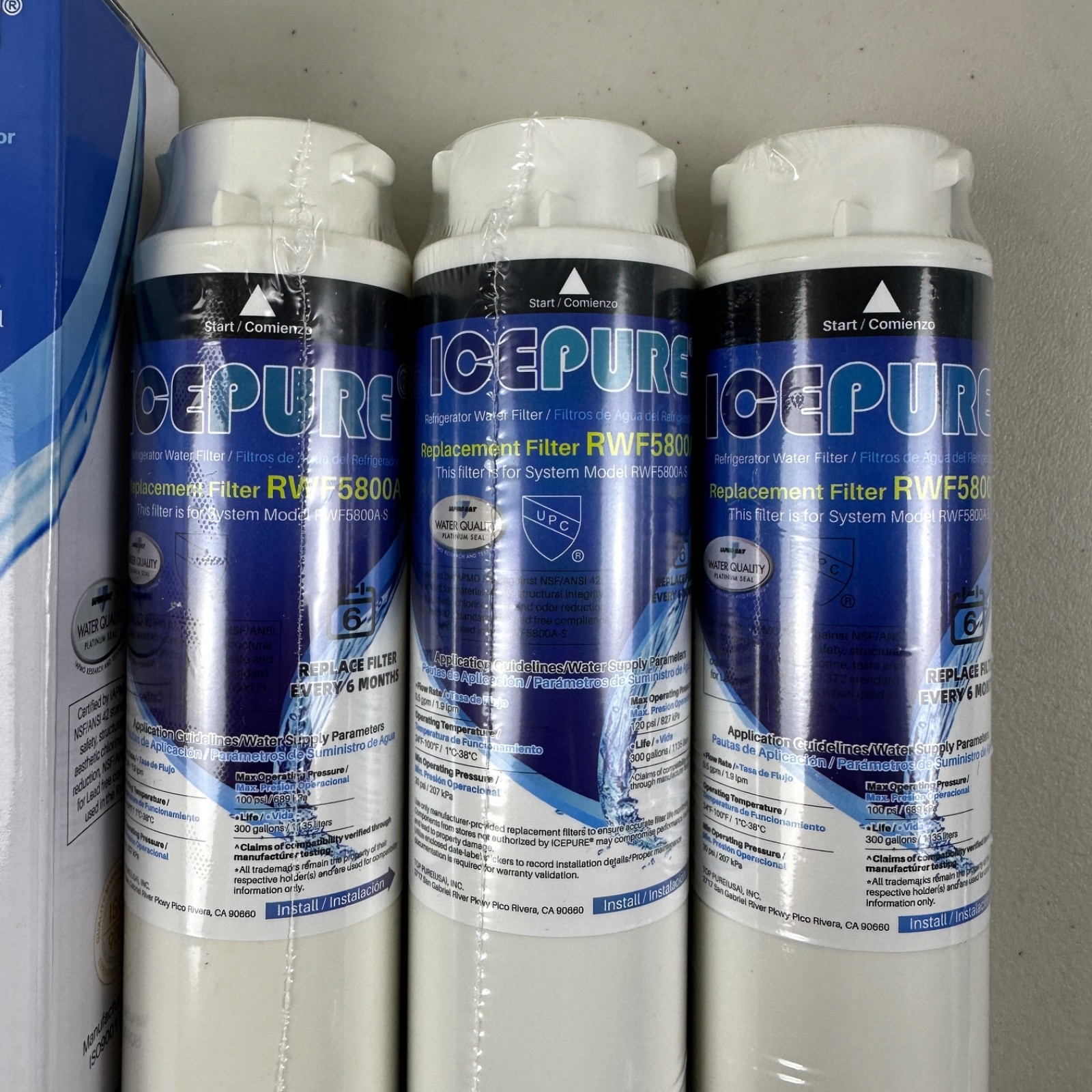 3 PACK ICEPURE RWF5800A Water Filter Replacement for Frigidaire EPTWFU01 DE022