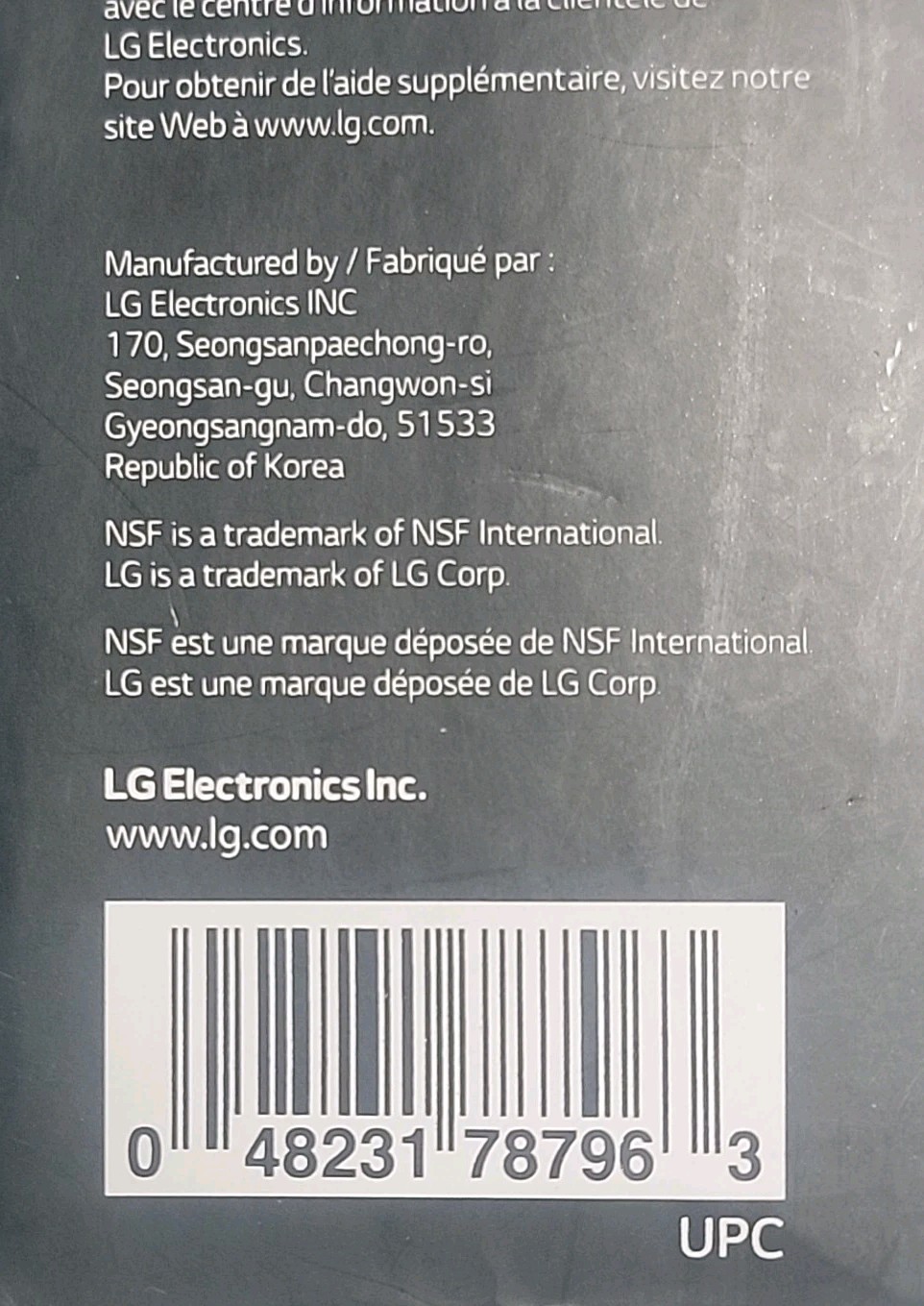 LG LT1000P/PC/PCS Water Filter Replacement Cartridge ADQ747935