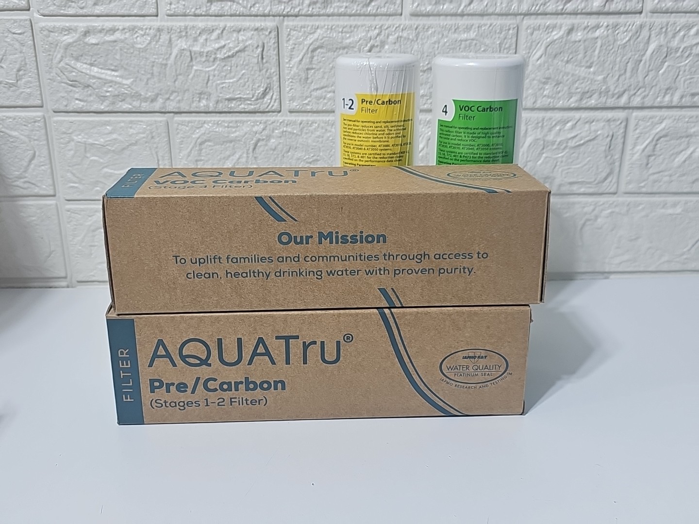 2 Aquatru Replacement water Filters Countertop Reverse Osmosis stages 1-2 And 4