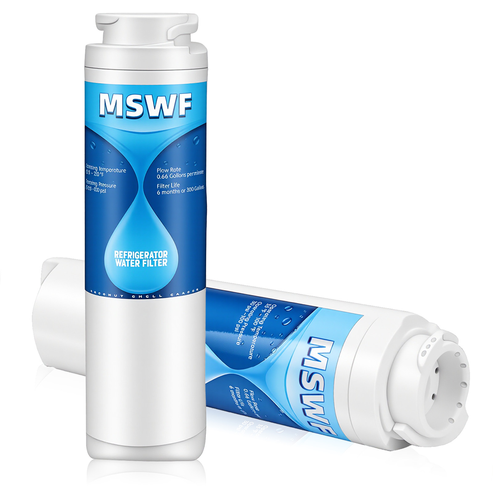2-Pack MSWF Water Filter Compatible with GE 101820A, 101821B, RWF1500A,MSWFDS