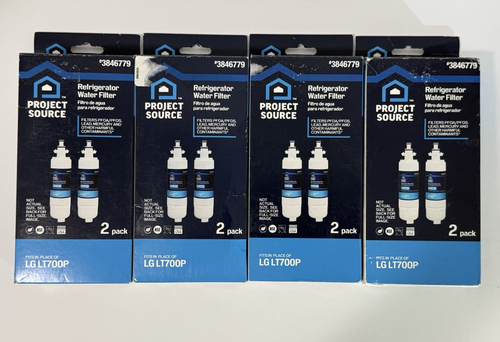 LOT OF 8-PROJECT SOURCE REFRIGERATOR WATER FILTER #3846779 / LG LT700P
