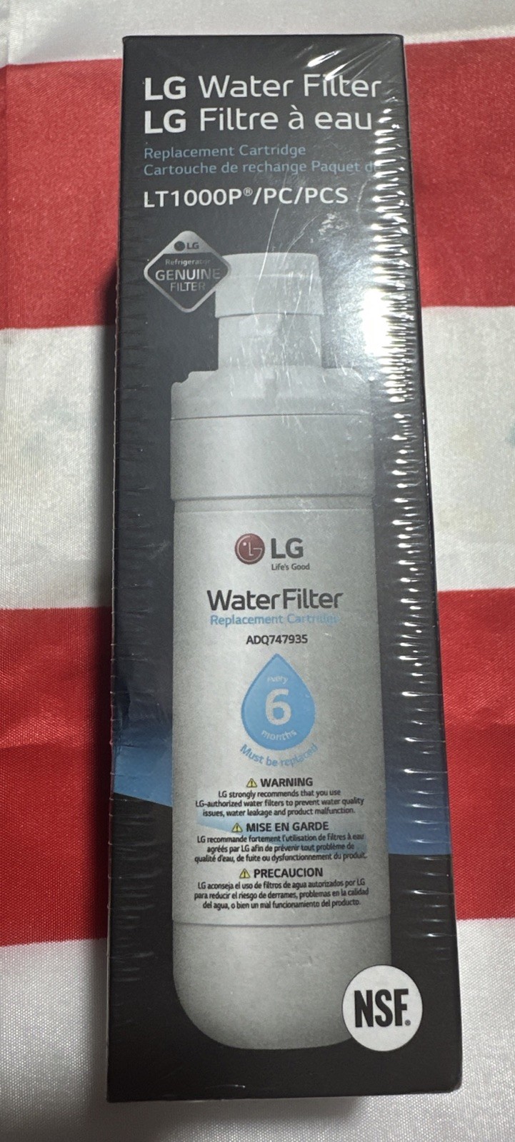 Genuine LG Water Filter Replacement Cartridge LT1000P/PC/PCS New and Sealed