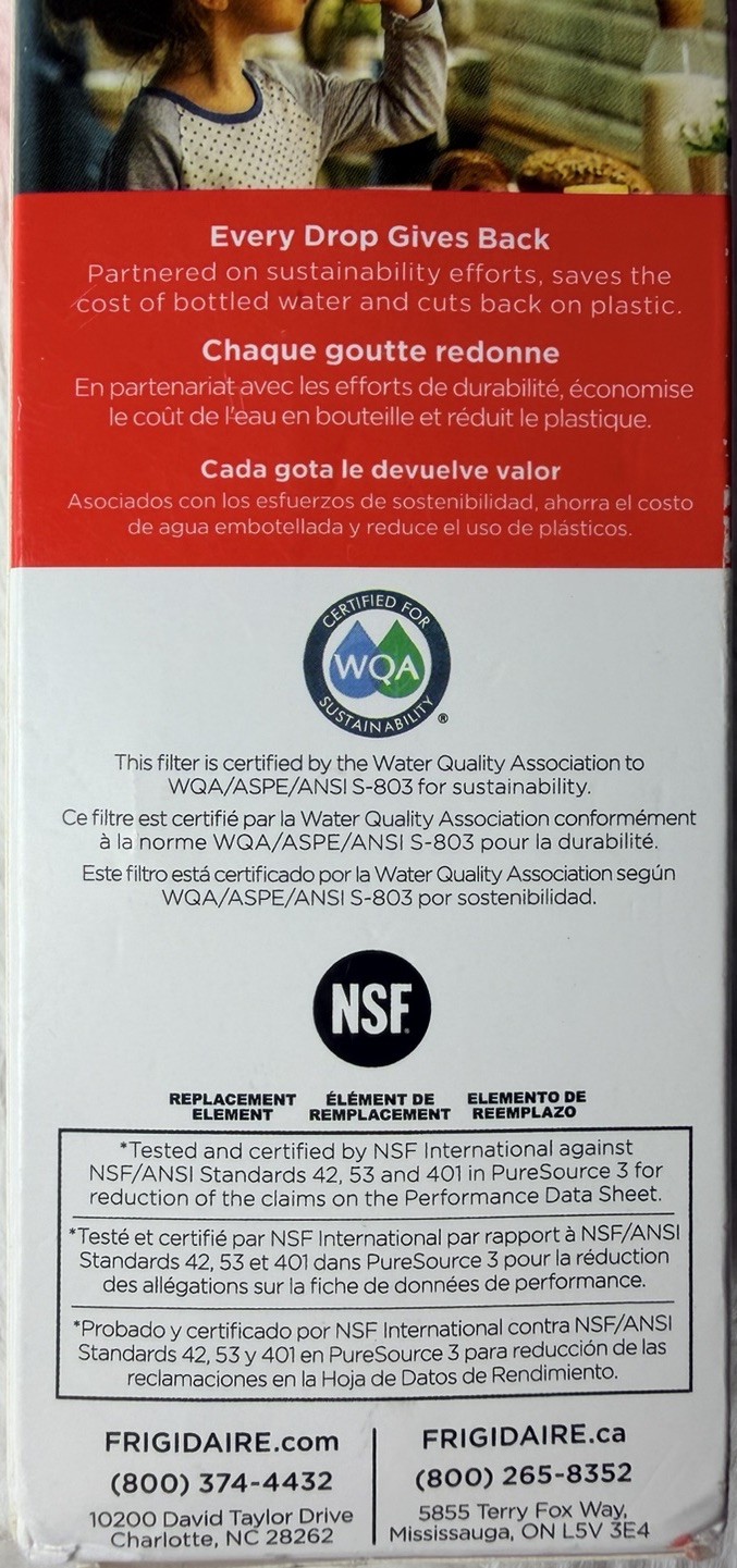 Frigidaire WF3CB PureSource 3 Refrigerator Water Filter New Open Box Genuine