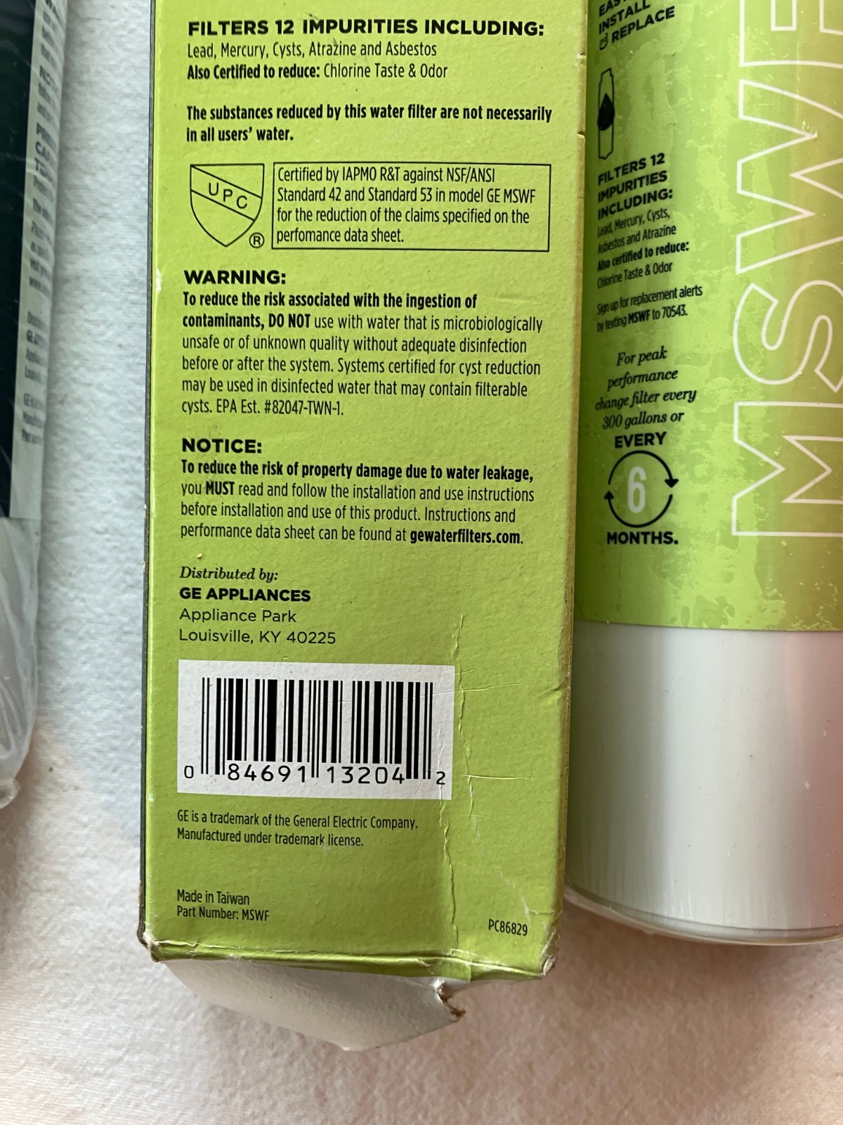 (2) Genuine GE Appliances MSWF Replacement Refrigerator Water Filter