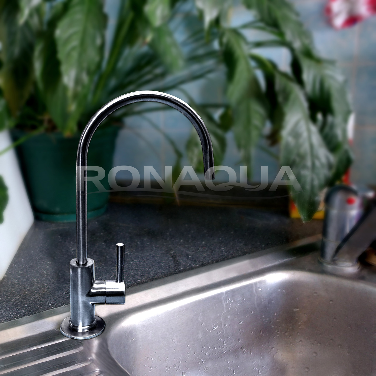 Brushed Nickel Euro Designer RO Water Faucet for Any RO Unit + FREE SHIPPING
