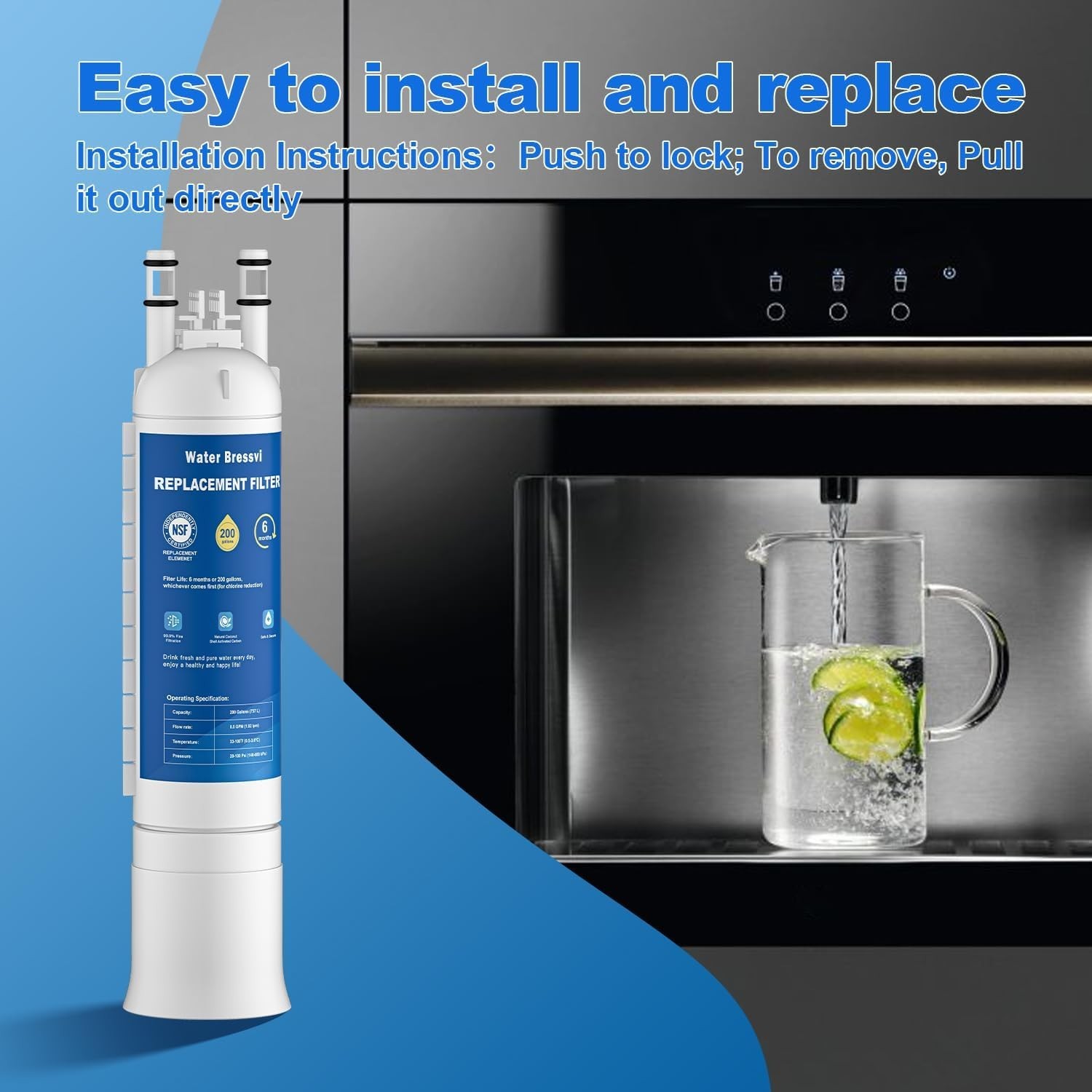 Easy Install, Leak-Free Water Filter Cartridge – 2PCS