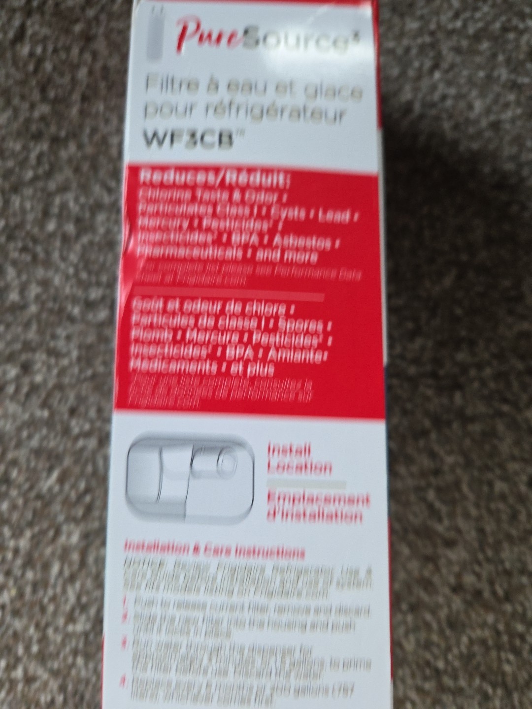 Frigidaire PureSource 3 WF3CB Water Filter White for BFHS2611LM Refrigerator
