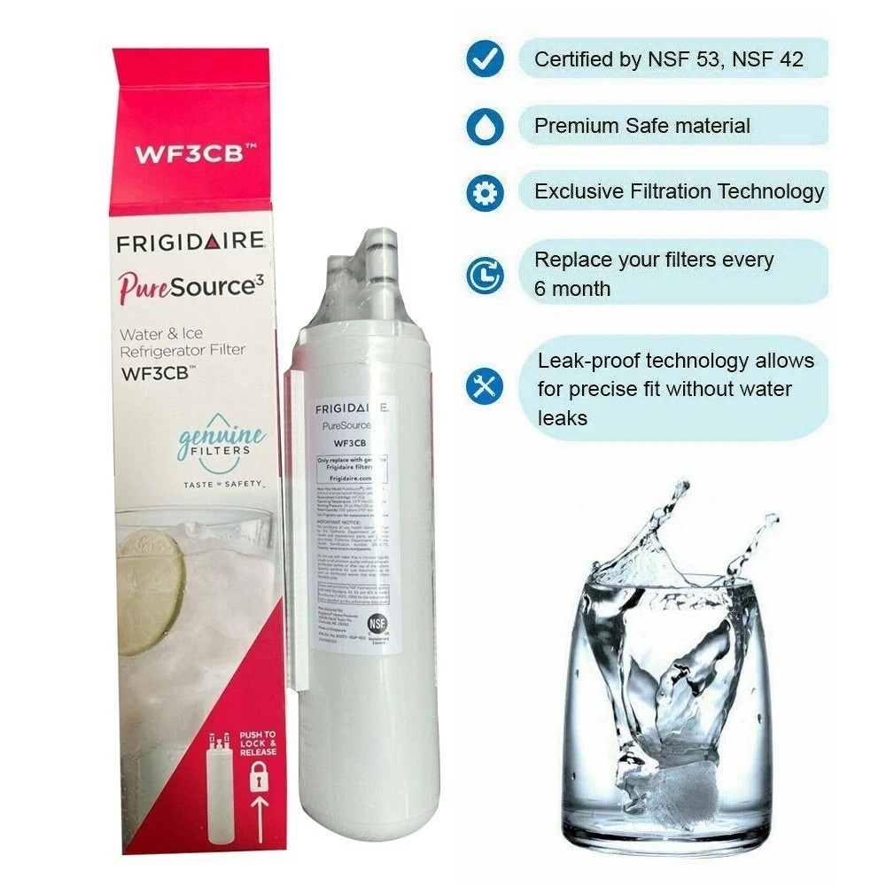 3 PACK New Frigdaire WF3CB PureSource 3 Refrigerator Water Filter New Sealed