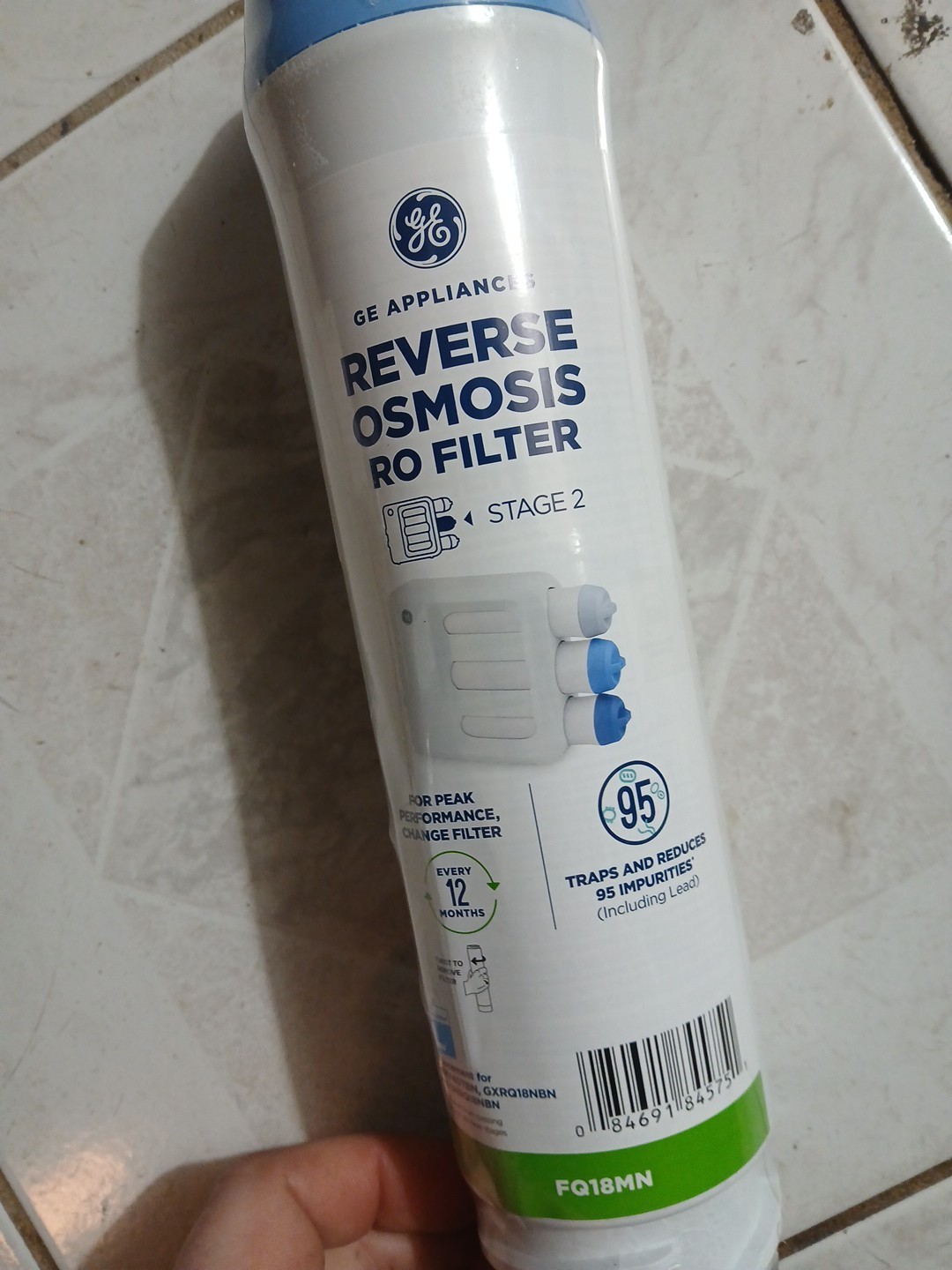 GE FQ18MN Water Filter For Aqua Optima Evolve – White