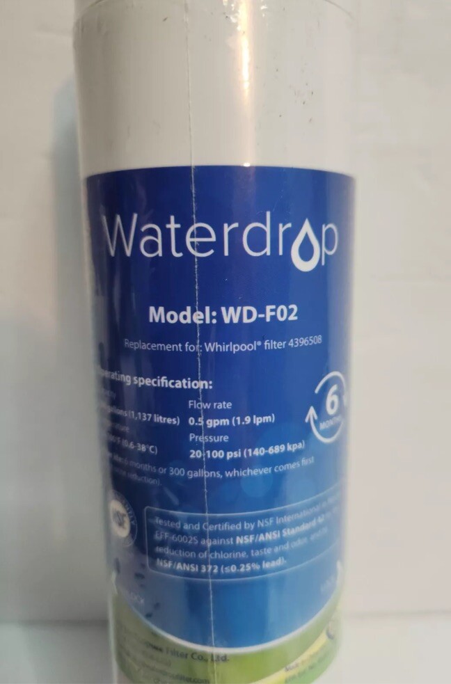 Waterdrop WD-F02 Refrigerator Water Filter Replacement for Whirlpool 4396508 E12
