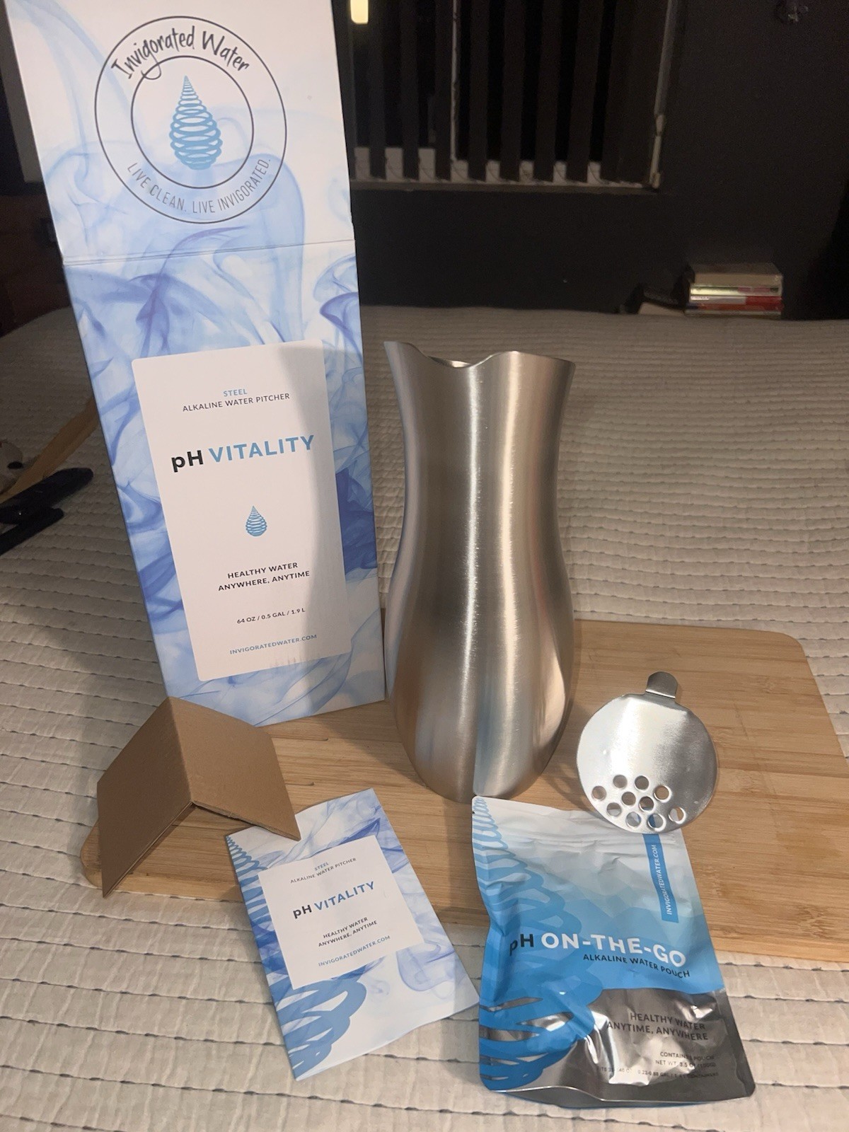 pH Vitality Alkaline Water Filter Pitcher for Drinking Water Stainless Steel …
