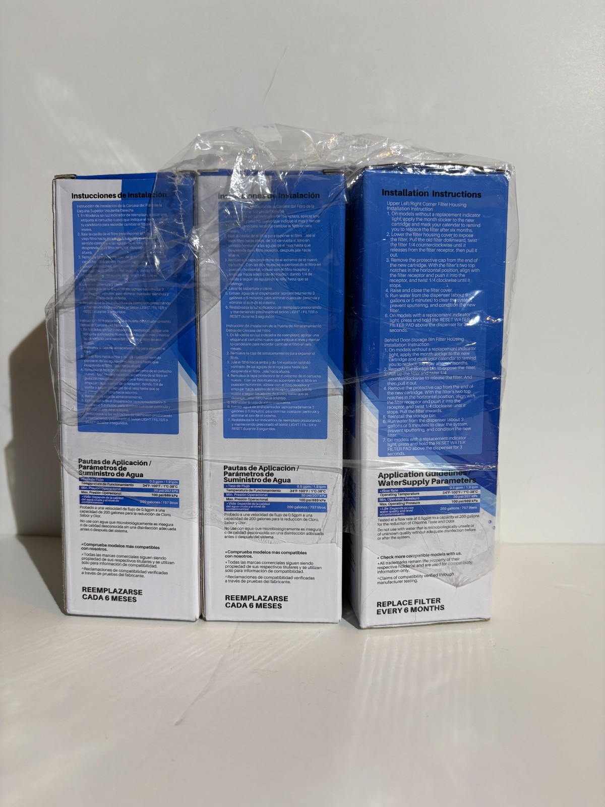 ICEPURE RWF4700AC Refrigerator Water Filter Lot (3) + AF004 Air Filter 3-Pack