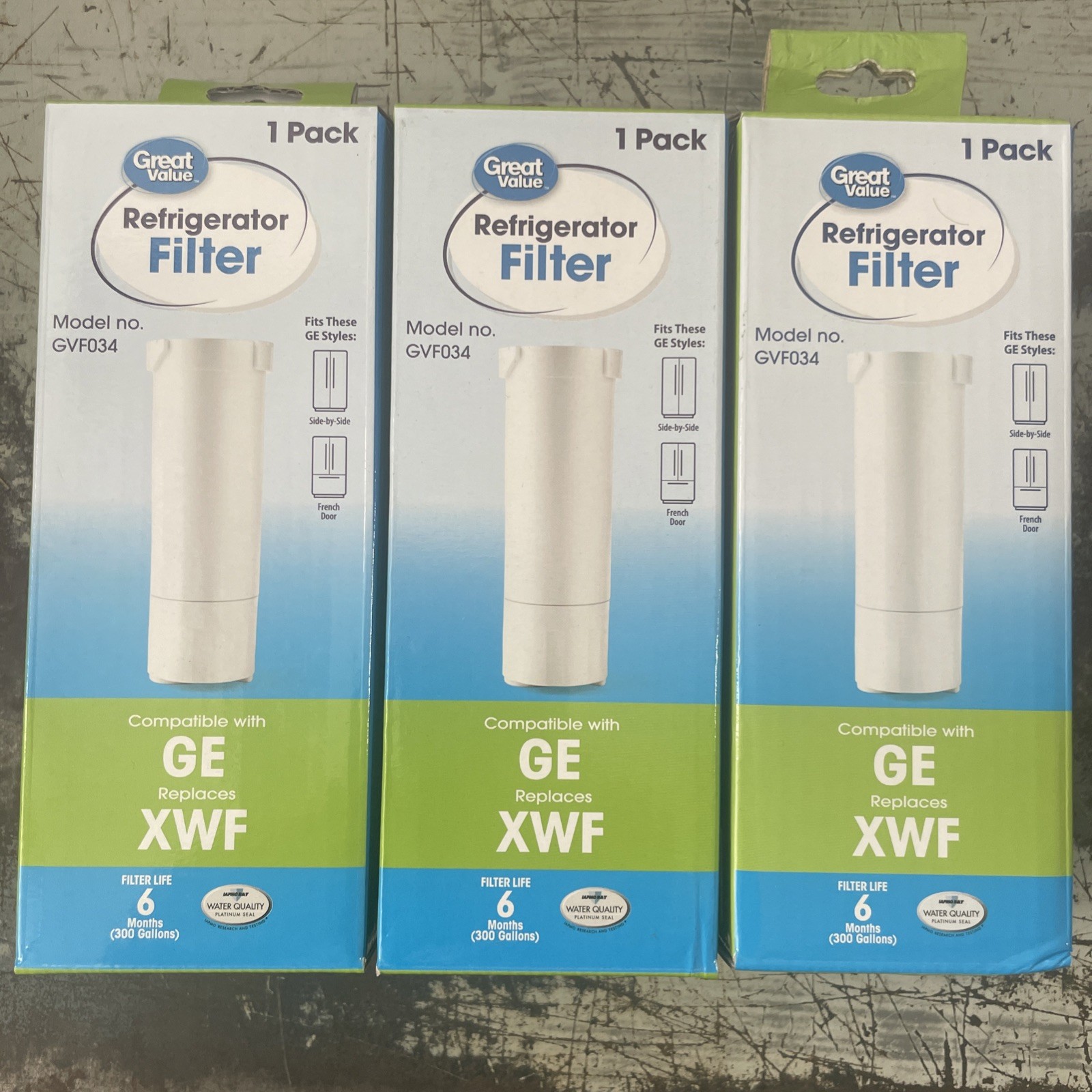 (3) GE Refrigerator Water Filters XWF GREAT VALUE NEW SEALED 6 MONTH 300 GAL