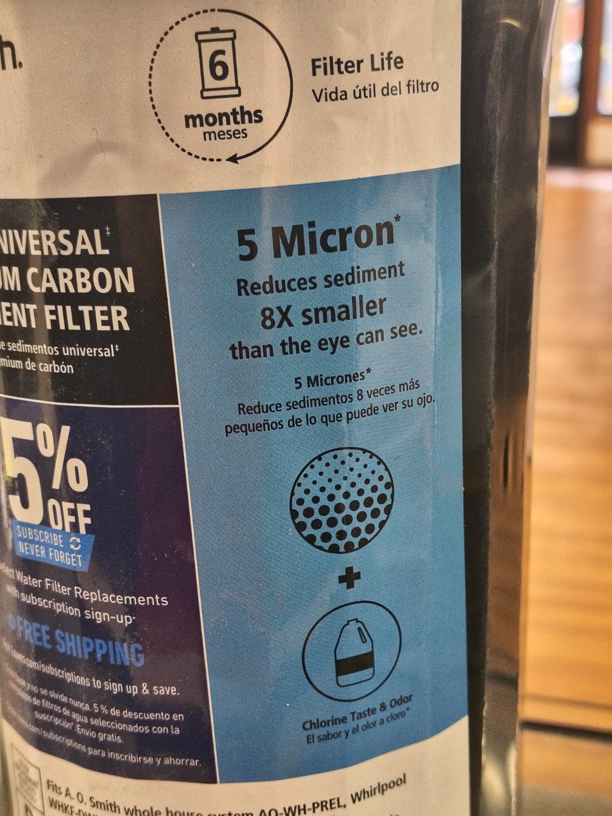 A.O. Smith AO-WH-PREL-RCP 4.5″ Universal Premium 5 Micron Carbon Sediment Filter