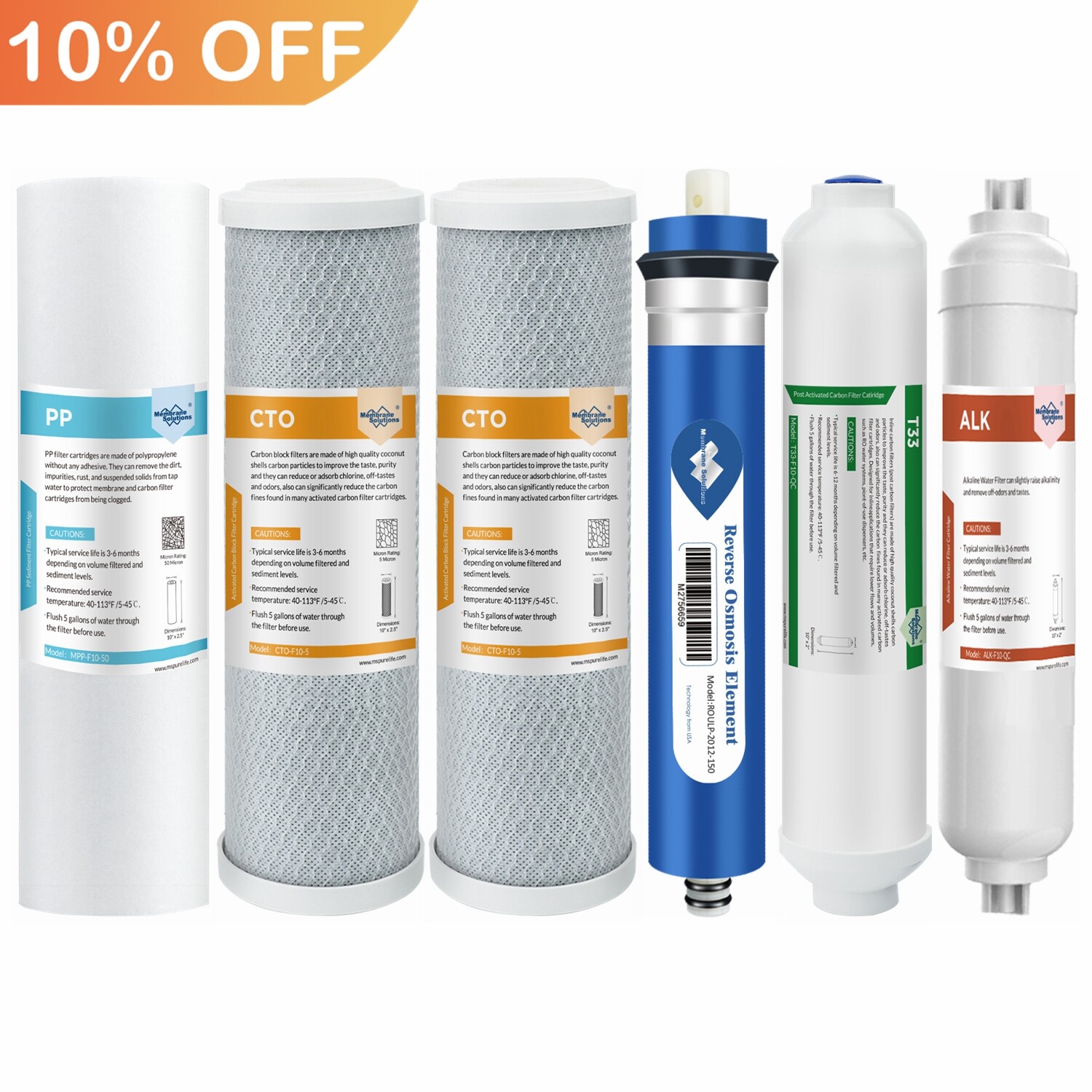 3/4/5/6 Stage 36/50/75/100/150GPD Under-Sink Reverse Osmosis System Water Filter