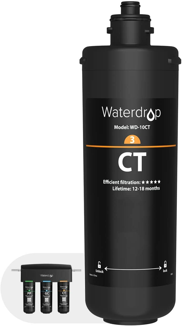 Waterdrop WD-10CT Under Sink Water Filter, Replacement TSA & TSB 3-Stage Under S