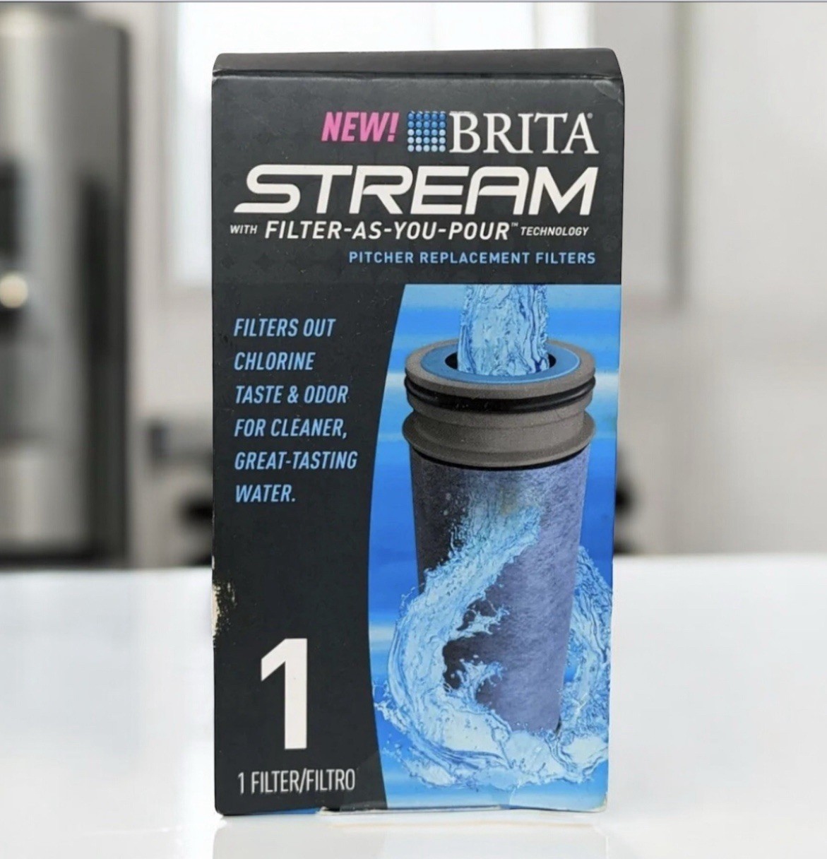 BRITA STREAM Filter As You Pour Pitcher Replacement Cartridge 1 Count NEW
