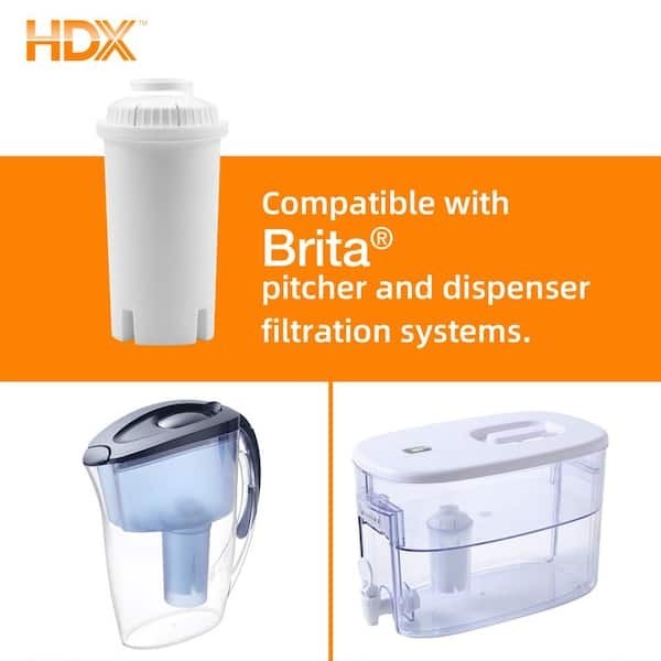 HDX Water Pitcher Replacement Water Filter Cartridges BPA Free (8-Pk) BRITA