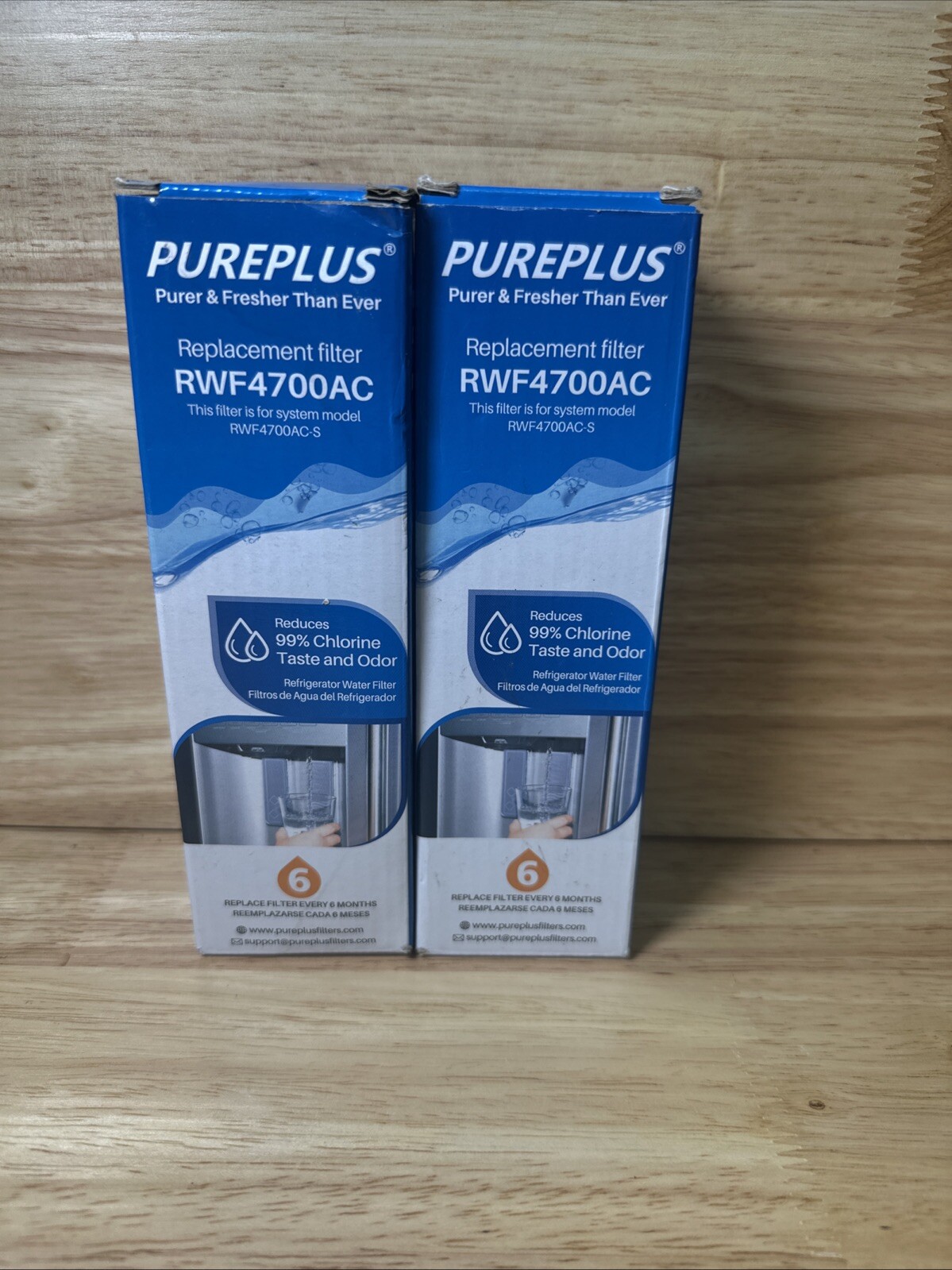 PurePlus RWF4700AC Water Filter 2 Pack & AF004 Carbon Air Filter 2 pack