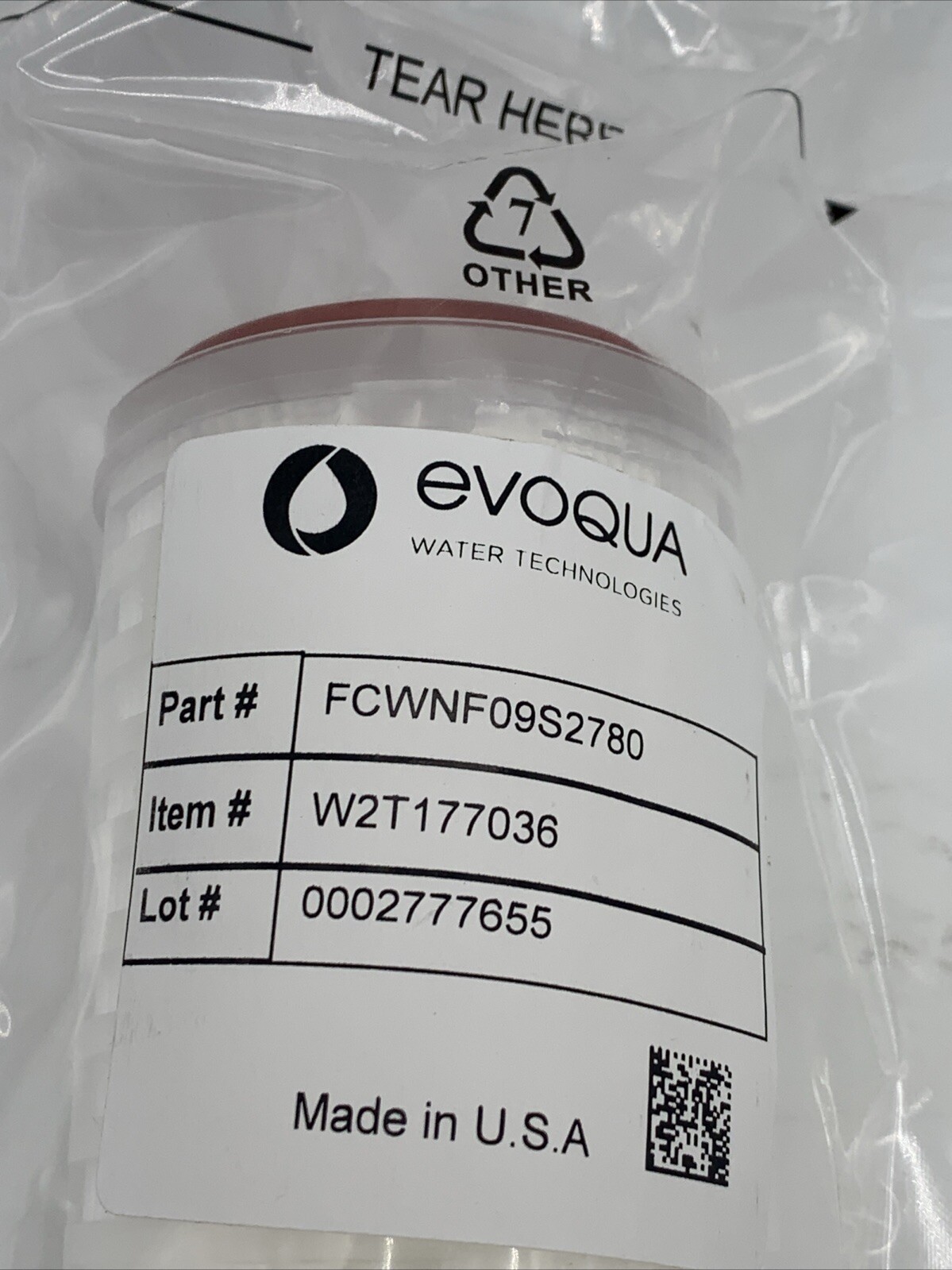 Evoqua Water Technologies Water Filter Part No FCWN09S2780 See Pics