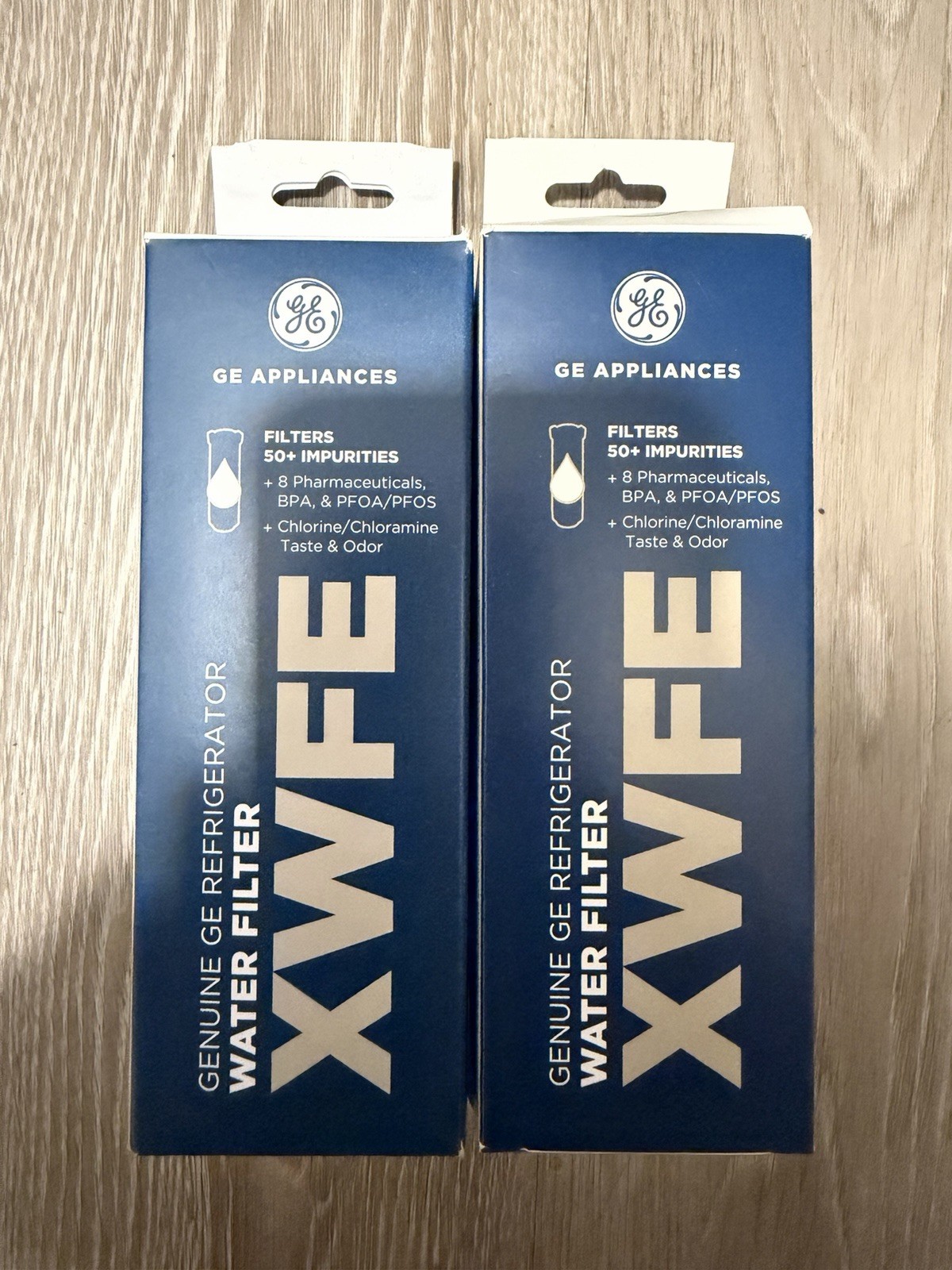 2 PACK AUTHENTIC GE XWFE Replacment Refrigerator Water Filter Wirb RFID chip