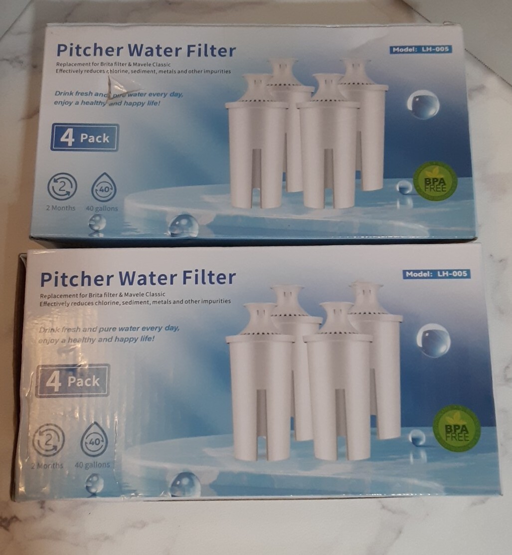 Unbranded Pitcher Water Filters LH-005 New 4 Pack Lot of 2