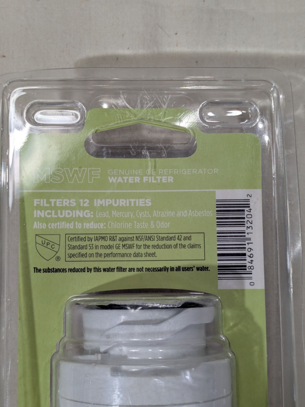 GE MSWF SmartWater Refrigerator Replacement Filter Removes 99% Lead & Impurities