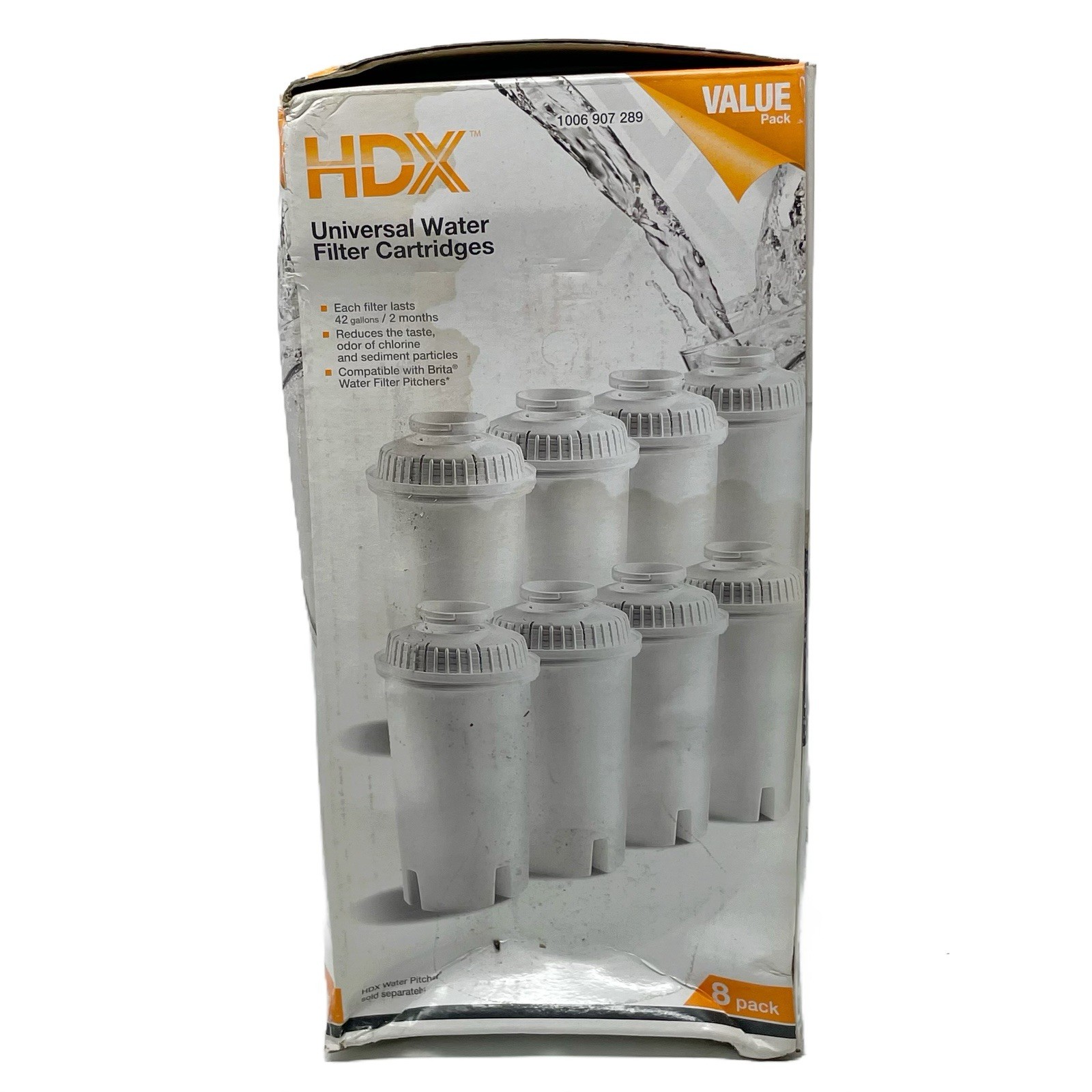 HDX Water Pitcher Replacement Water Filter Cartridges, BPA Free (8-Pack)
