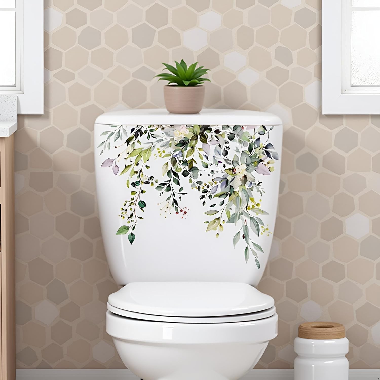 Green Plants Stickers -DIY Removable Waterproof Sticker-2 Sheets Leaves Flowe…